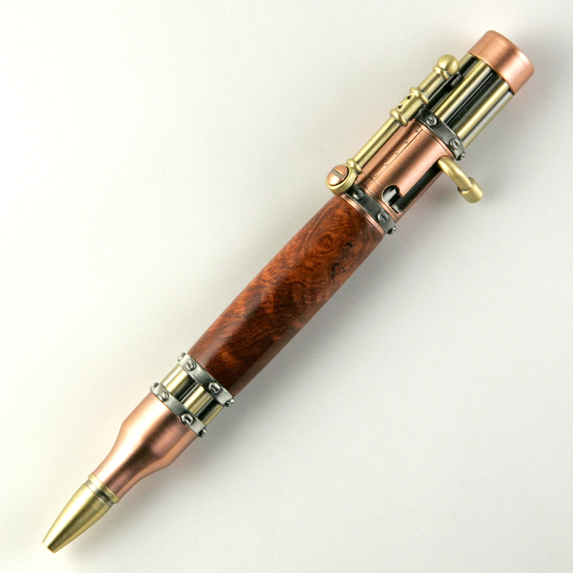 Amboyna Burl Steampunk Pen