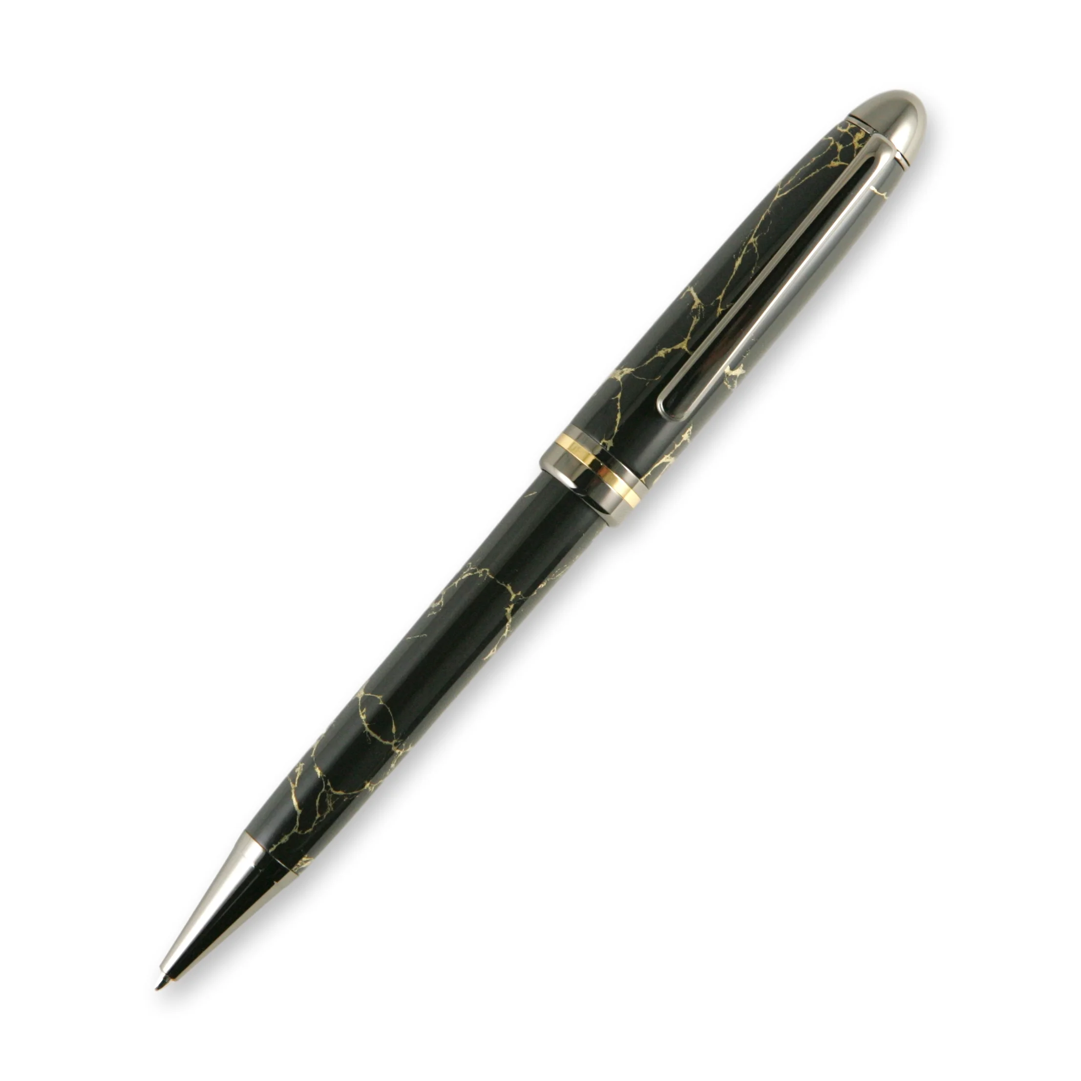 Black and Gold TruStone Designer Gun Metal Twist Pen