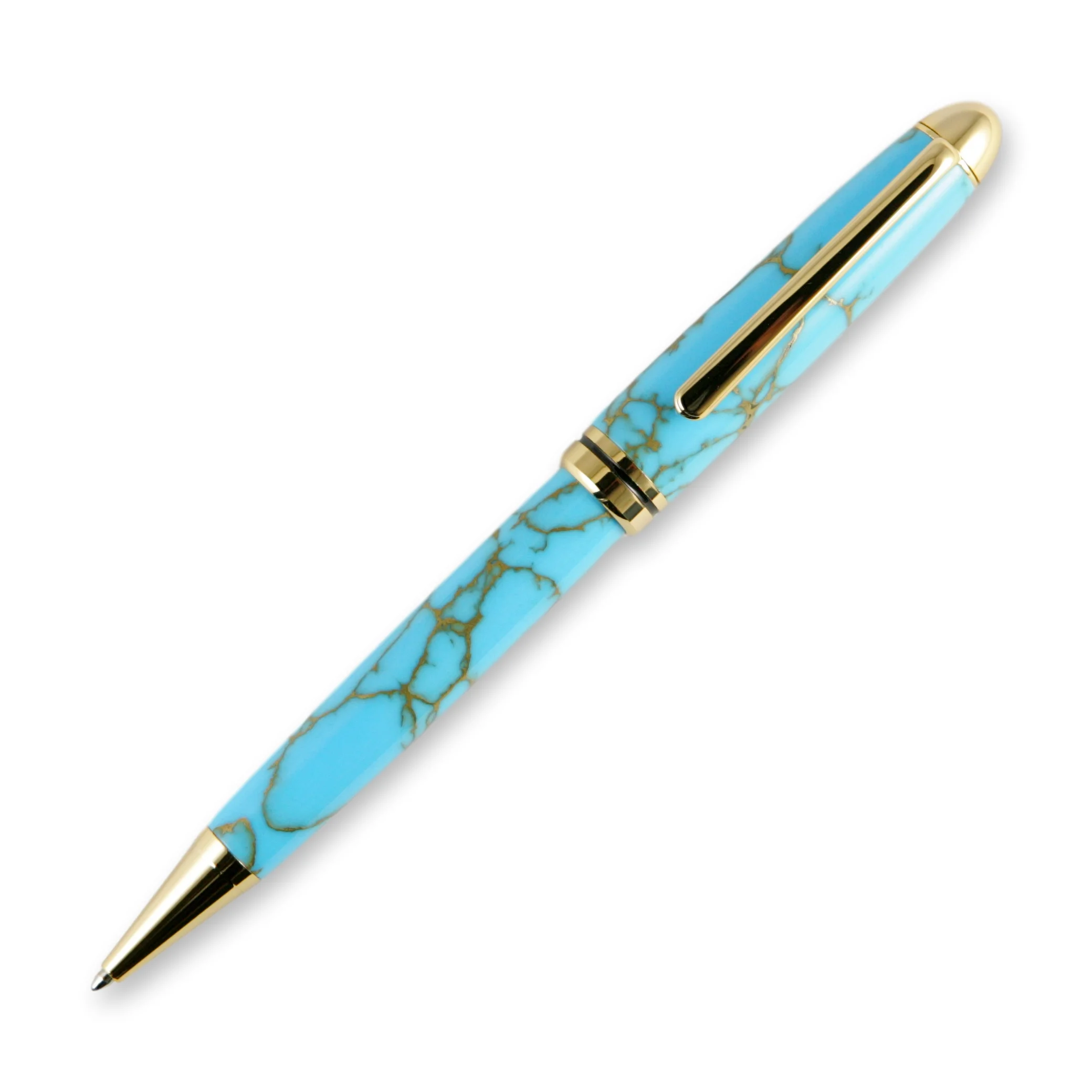 Turquoise TruStone Designer 24k Gold Twist Pen