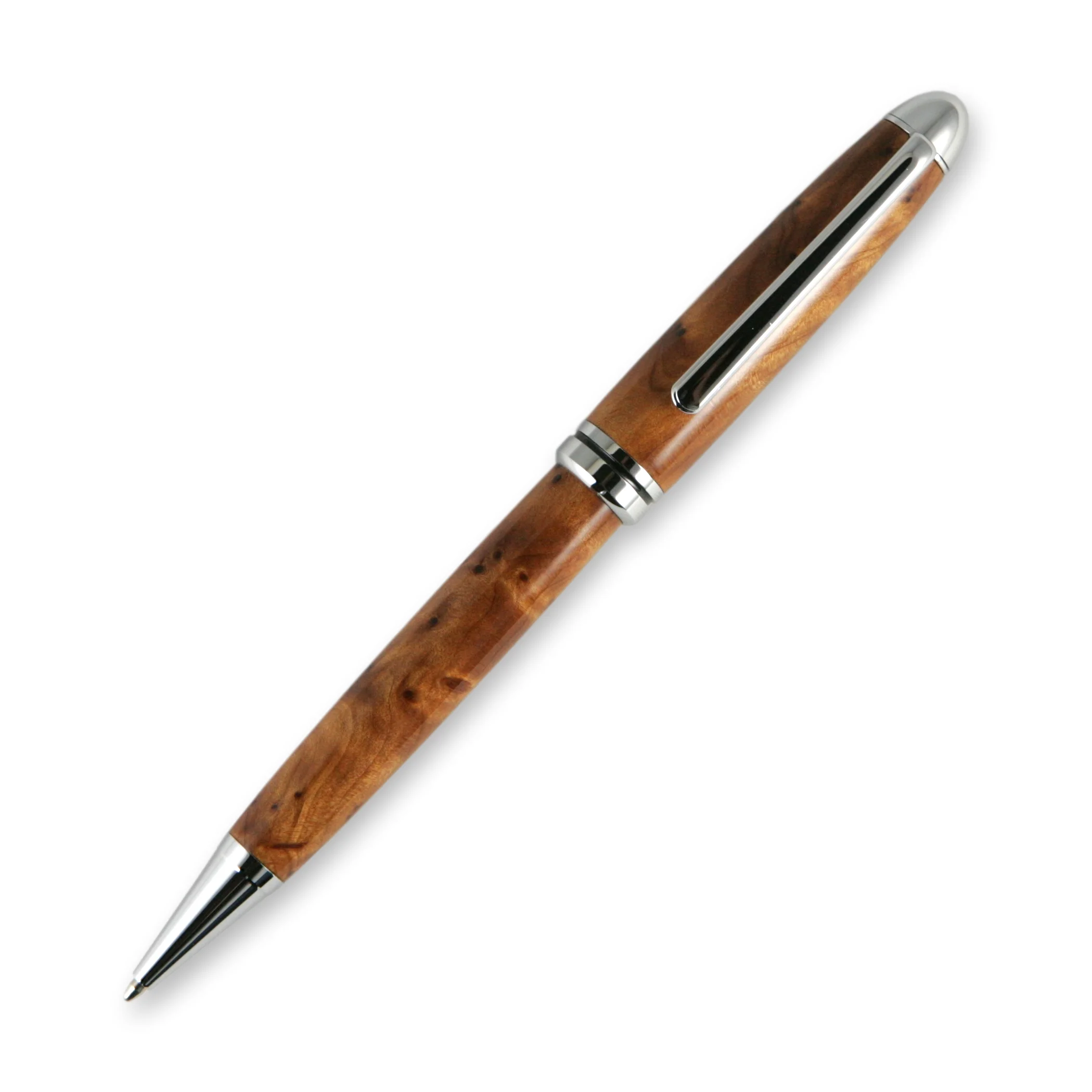Moroccan Thuya Burl Designer Chrome Twist Pen
