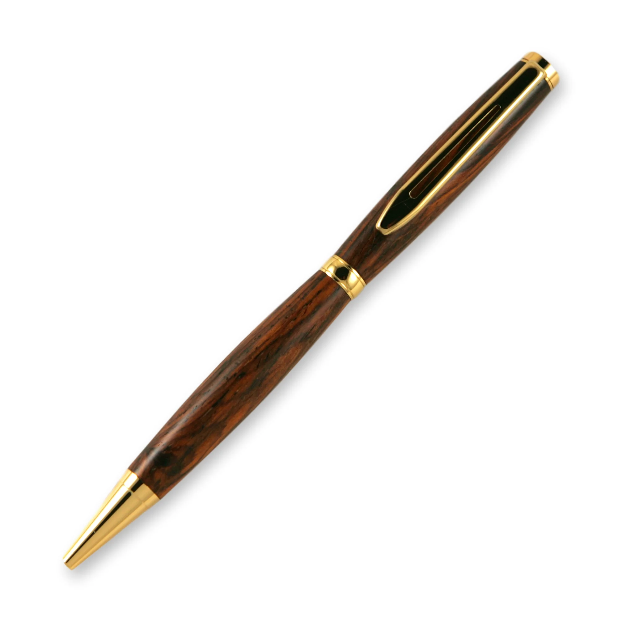 Cocobolo Wood Slimline 24kt Gold Pen