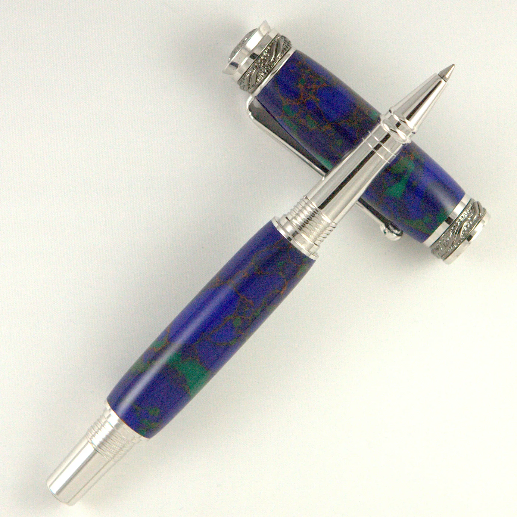 Azurite Malachite TruStone Majestic Jr Fountain or Rollerball Pen