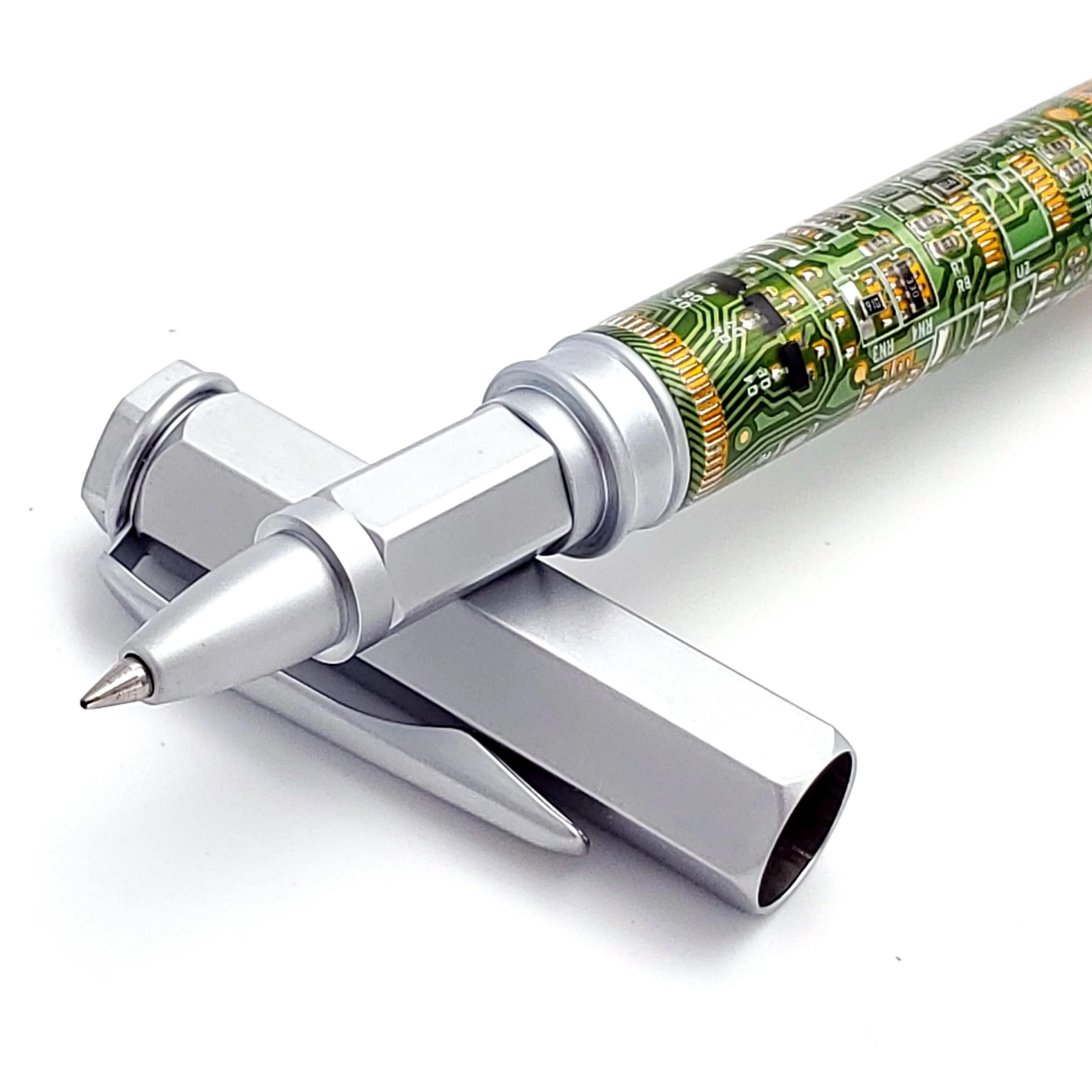 Genuine Green Circuit Board Fountain or Rollerball Magnetic Vertex Pen