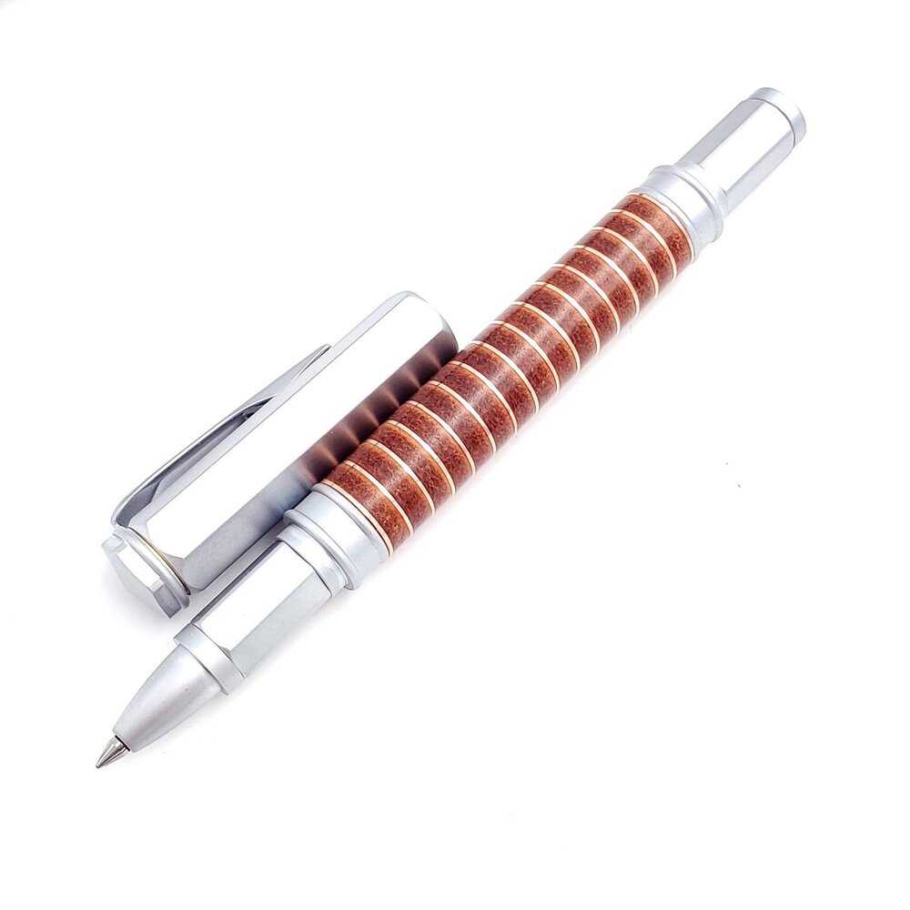 Leather Wrapped Ballpoint Pen for Men and Women - Stylish Faux