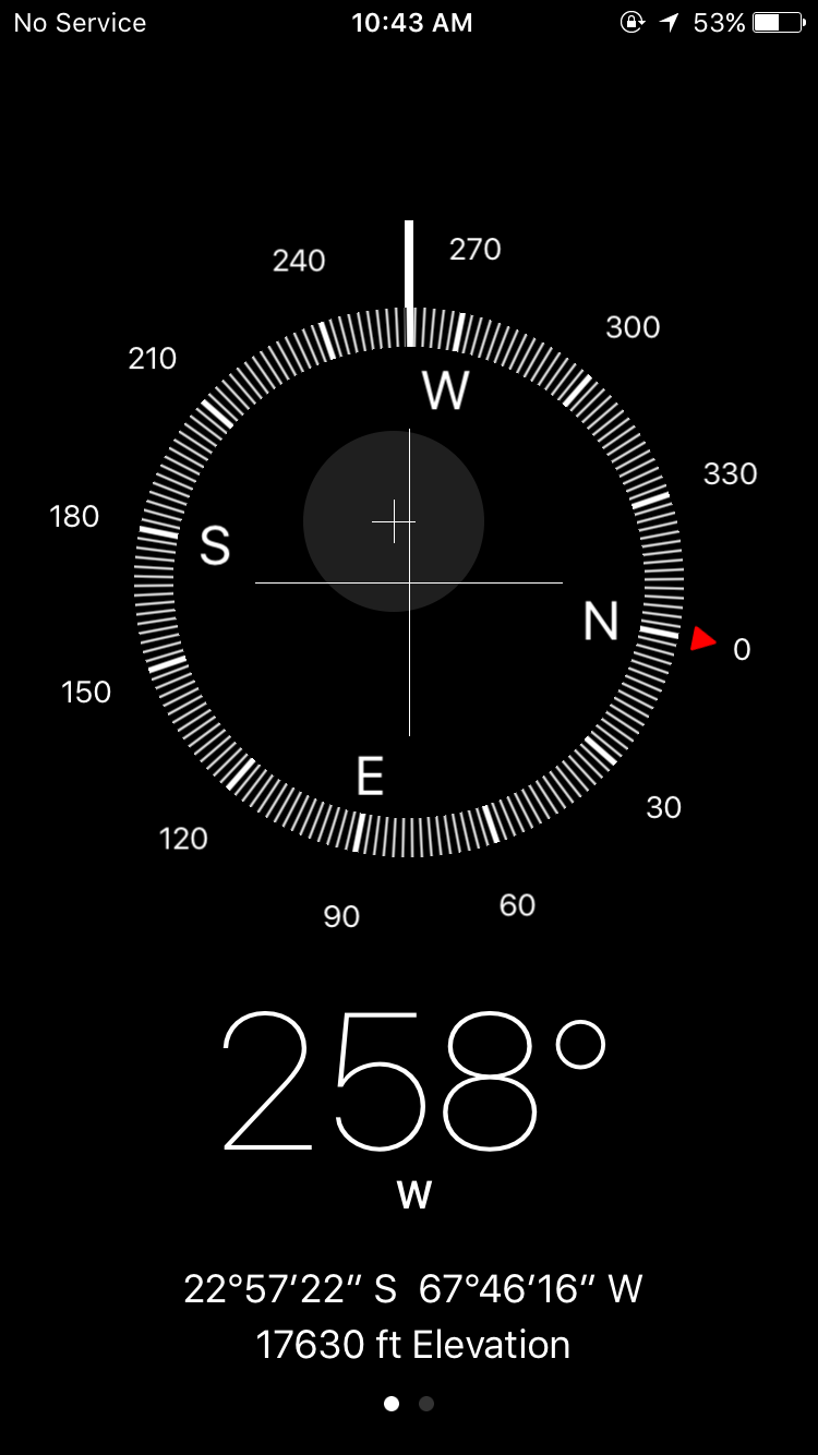  Acclimating to the high altitudes in Chile was quite intense! When you mix sleep deprivation and altitudes like this together, you begin to lose your soundness of mind. From not taking the lens cap off to polar aligning my Equatorial Mount on the wr