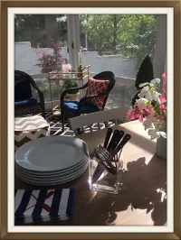 "Help Yourself" dinner on the back porch...paper napkins included;)
