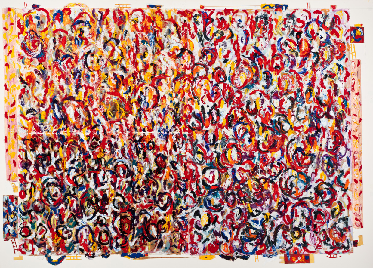 10 Floyd Newsum, Sirigu Changing Season, oil and acrylic and photo transparency on paper 88x64 2011.jpg