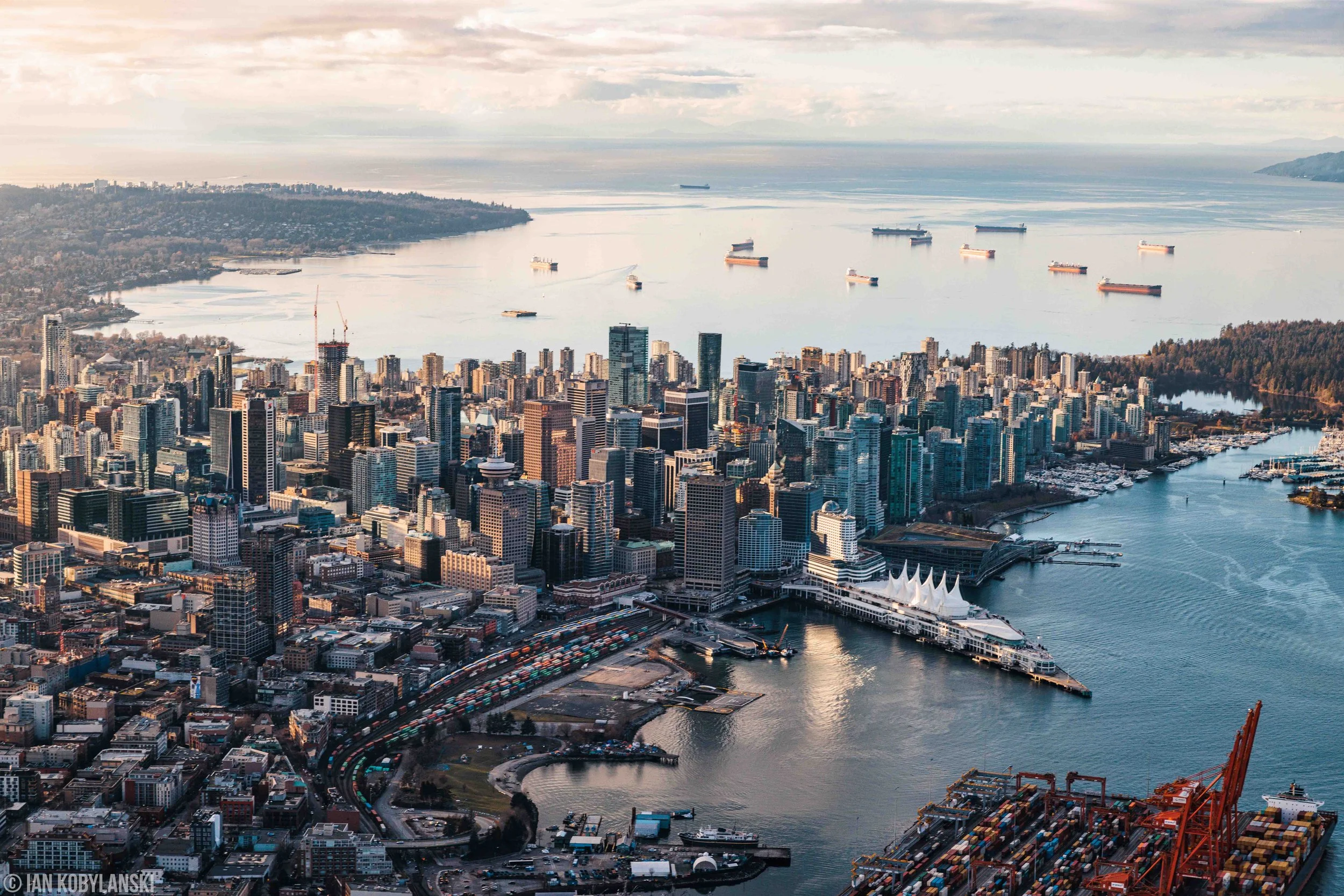 Vancouver, BC's 2023 Skyline Aerial Architecture Photography of
