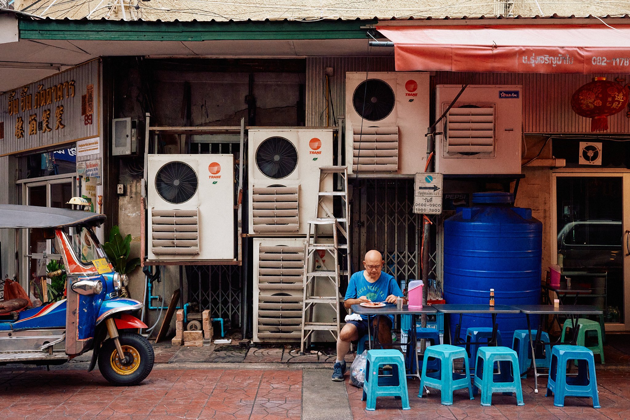 Street Photography | Stools and Air Conditioners | Bangkok, Thailand