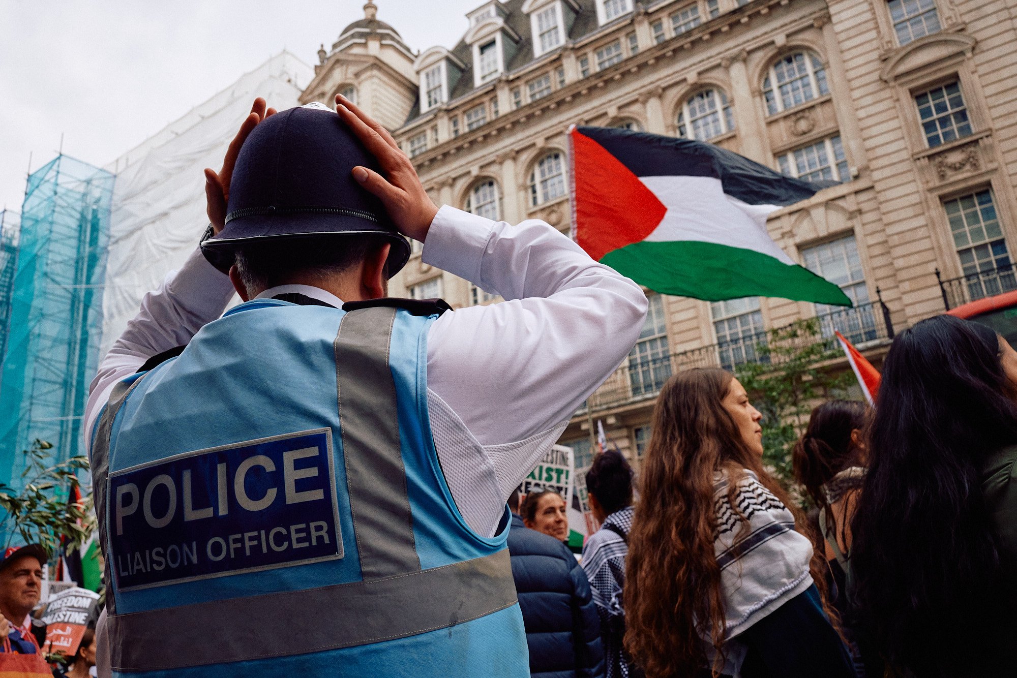 Steet Photography London | Palestine March Custodian Hat