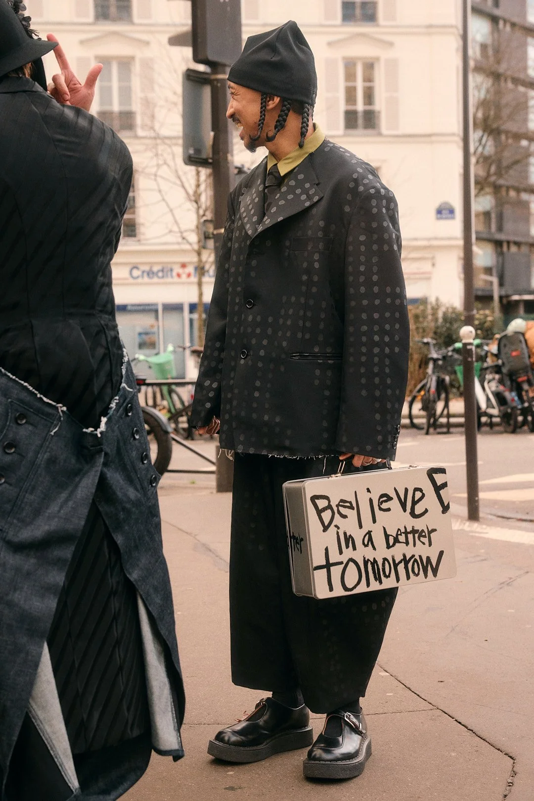 Outside the Comme des Garçons show at Paris Fashion Week menswear AW26