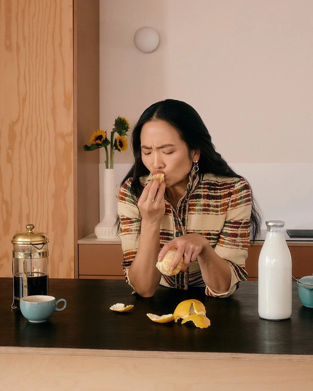 Fashion Photographer London | Actress Sandra Yi Sencindiver Eating Grapefruit for LE MILE Magazine Cover