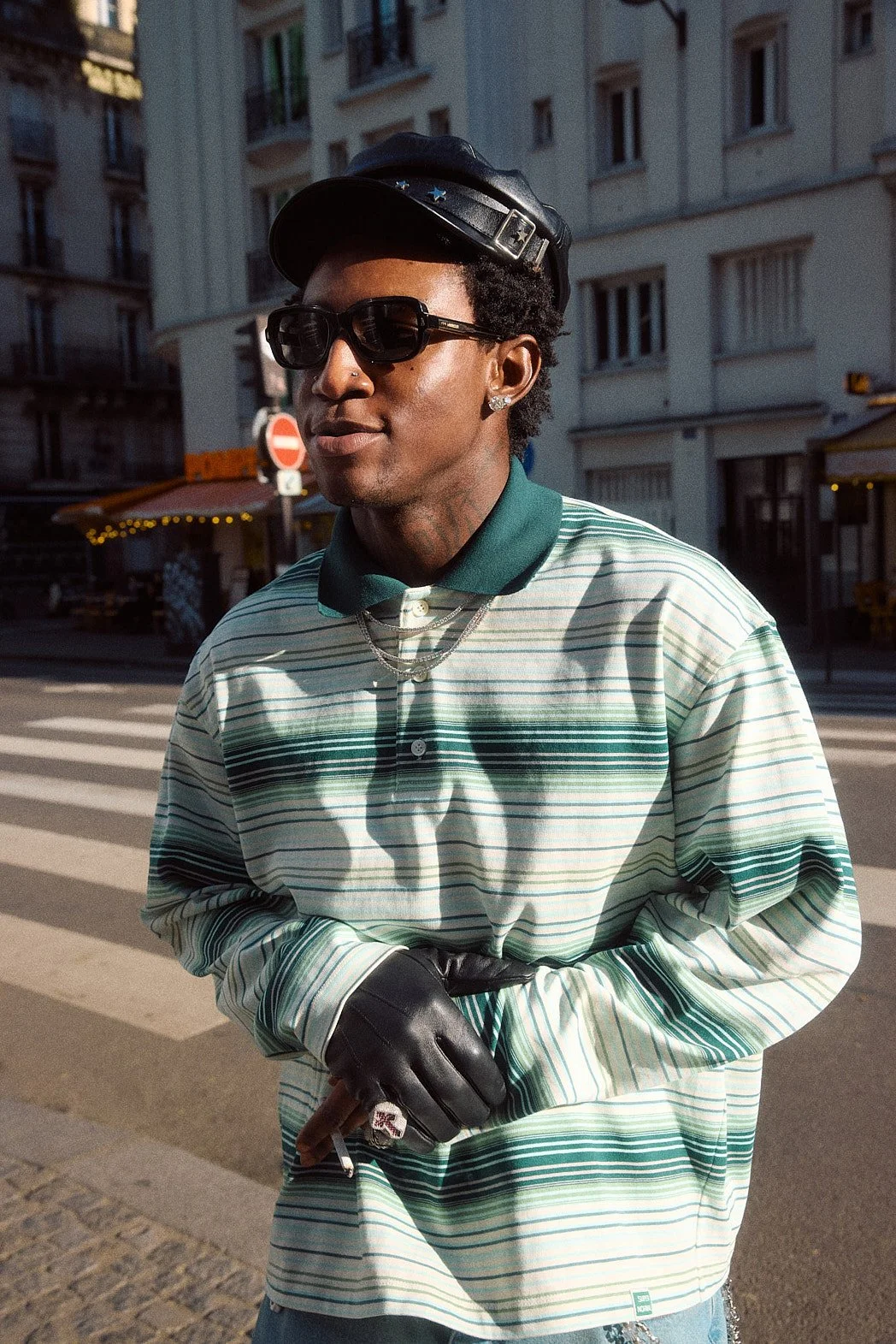Fashion Photographer London | Rapper Shallipopi in Paris for The Rakish Gent Magazine - Crosswalk