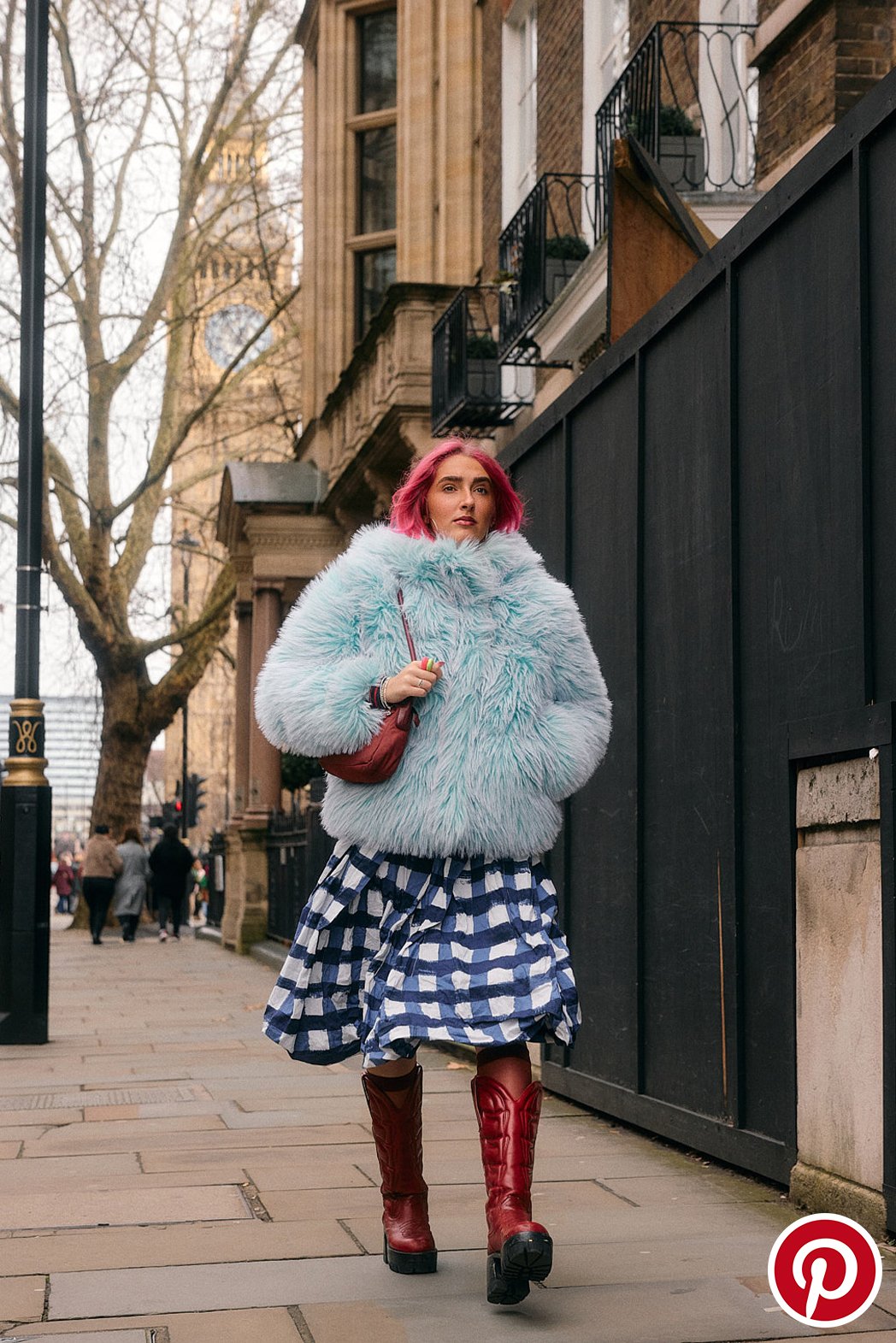 Advertising Photographer London | “Spotted by Pinterest” London Fashion Week Street Style Campaign - Big Ben, Blur Fur