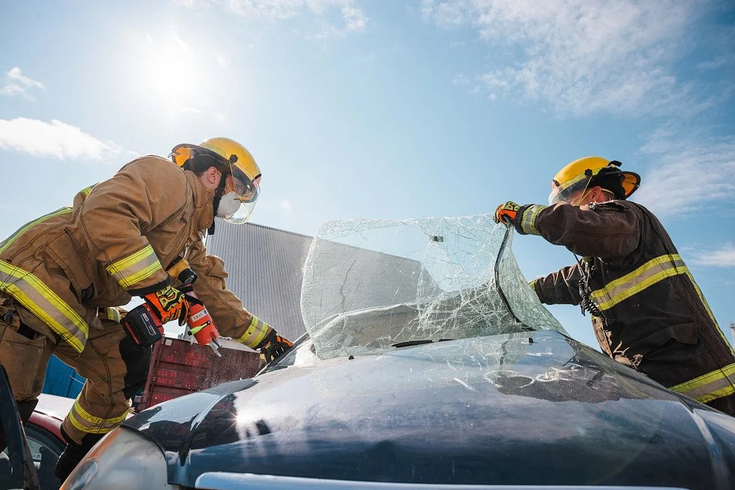 Advertising Photographer London | Vancouver Fire Department Documented for Firetruck Manufacturer Rosenbauer - Windshield Rescue