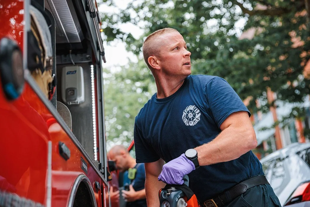 Advertising Photographer London | Vancouver Fire Department Documented for Firetruck Manufacturer Rosenbauer - Arriving on Scene