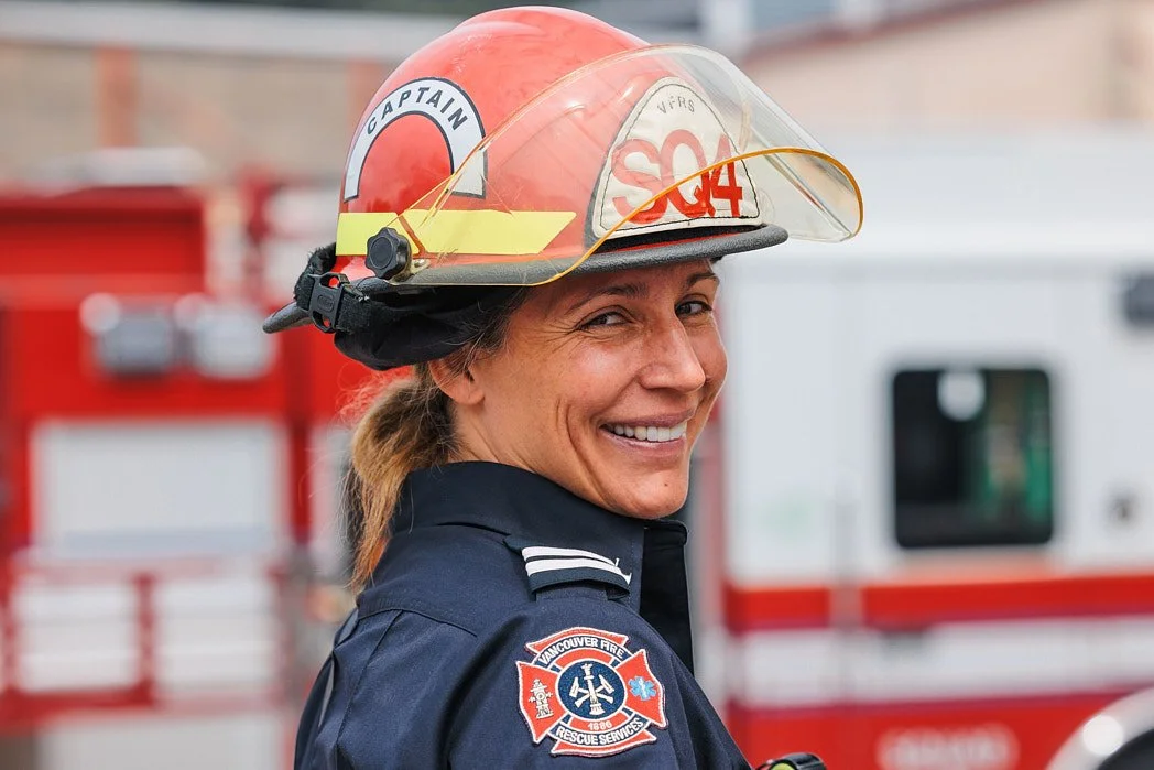 Advertising Photographer London | Vancouver Fire Department Documented for Firetruck Manufacturer Rosenbauer - Captain and Truck