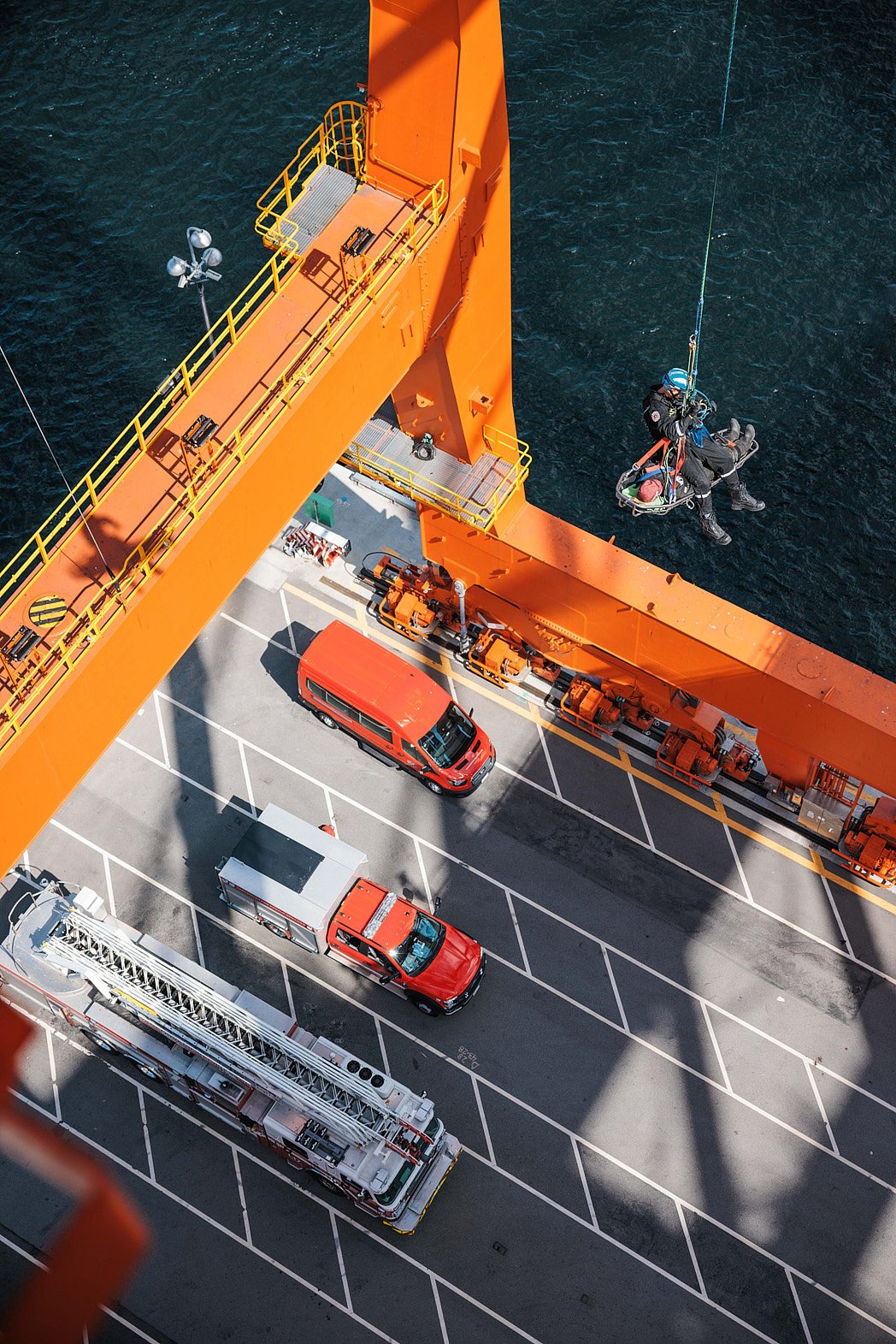Advertising Photographer London | Vancouver Fire Department Documented for Firetruck Manufacturer Rosenbauer - Rescue Repel