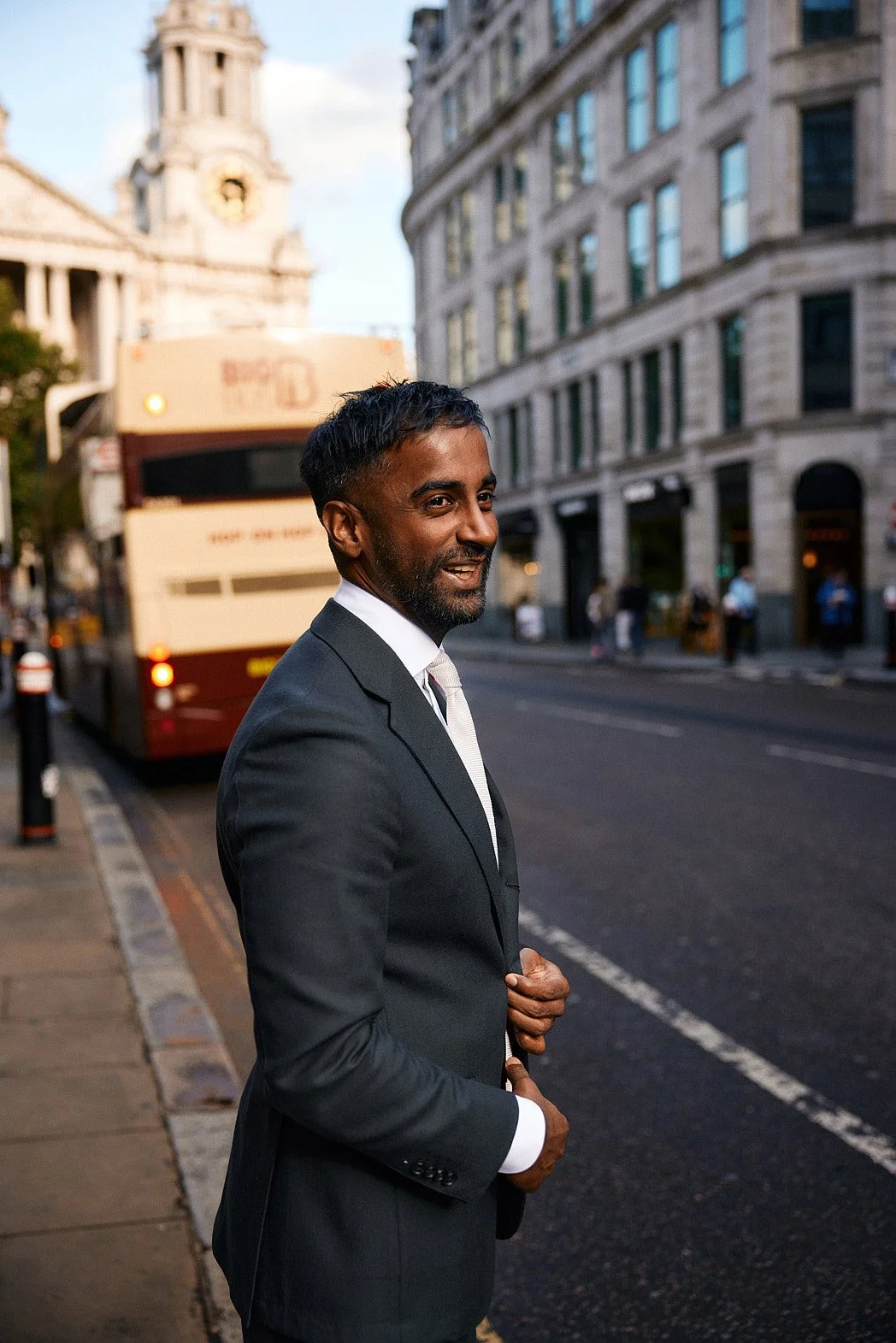 Personal Branding Photographer London | Finance Leader Waiting for Taxi