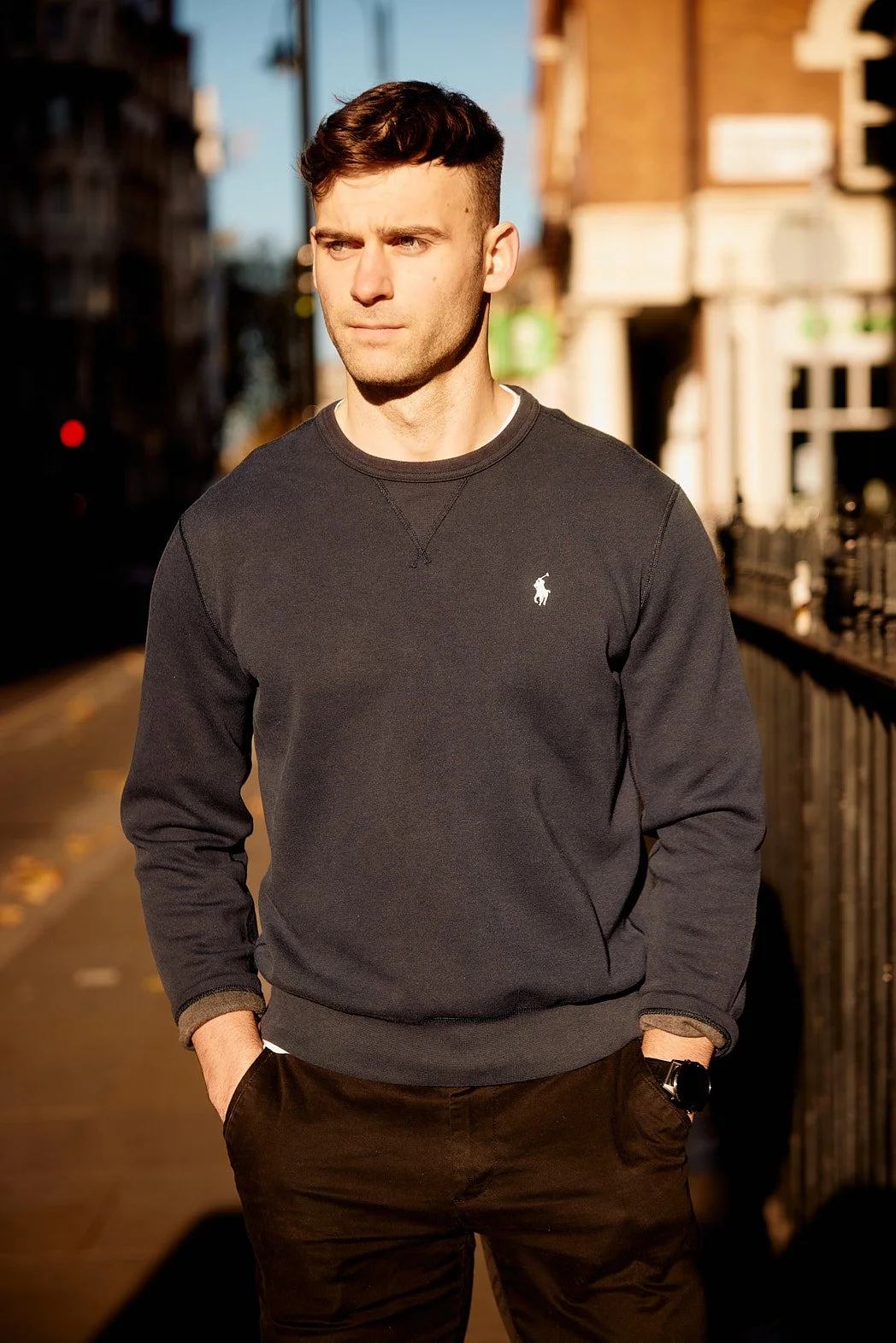 Dating Photographer London | Walking Portrait in Sunlight