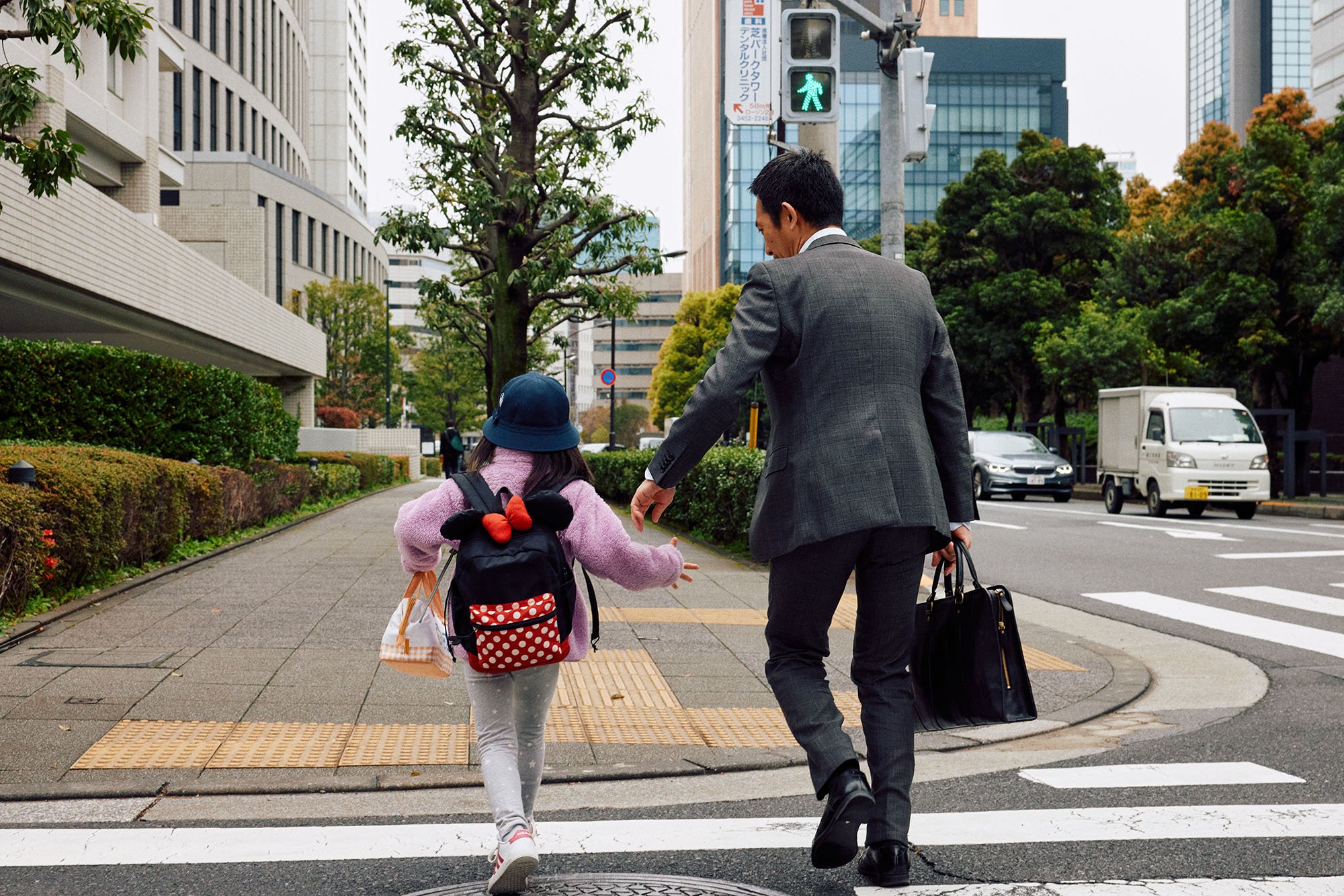 Street Photography | Tokyo, Japan | Father and Daughter Walk To School