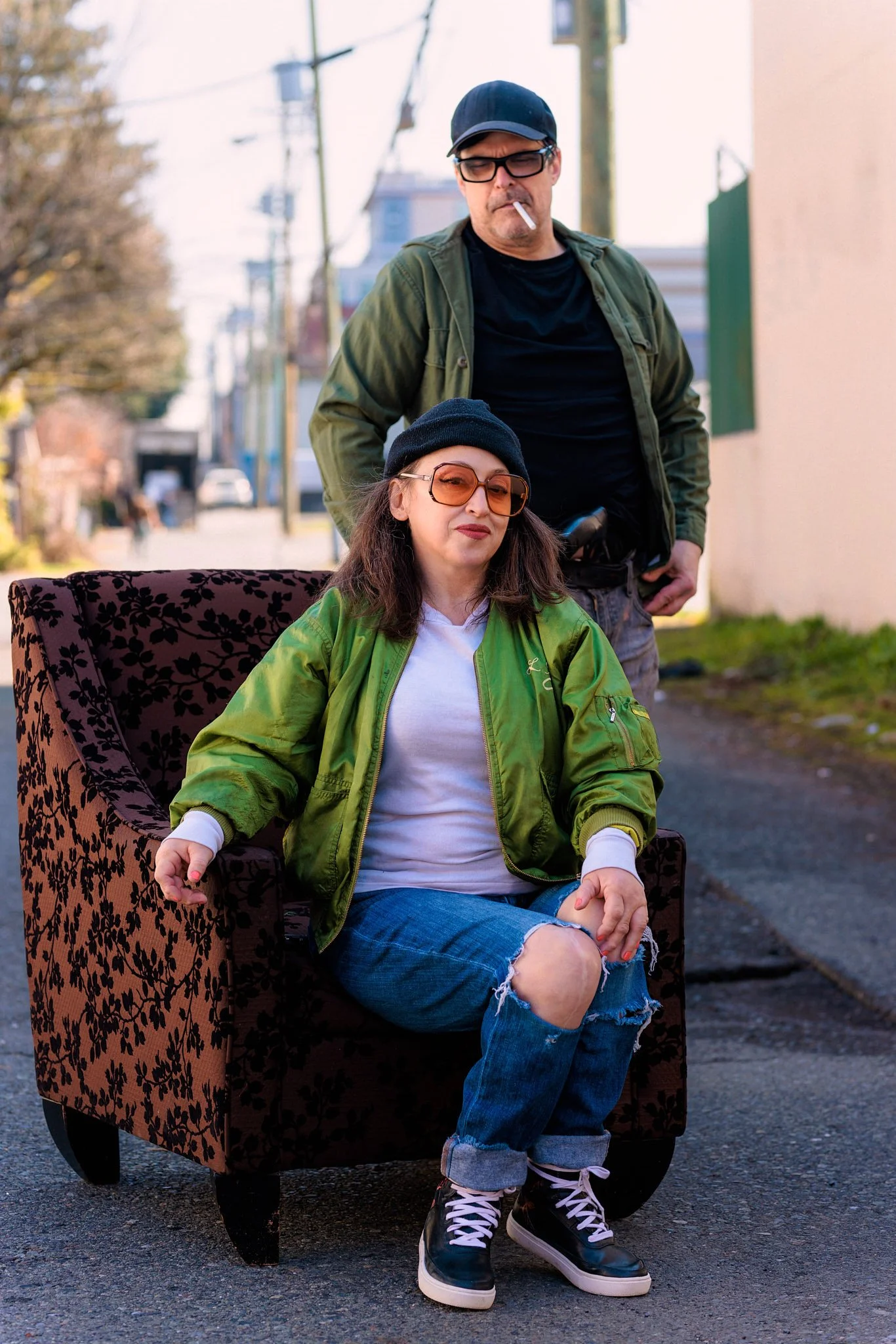Street Photography | Alleyway Writer and Her Partner | Vancouver, Canada