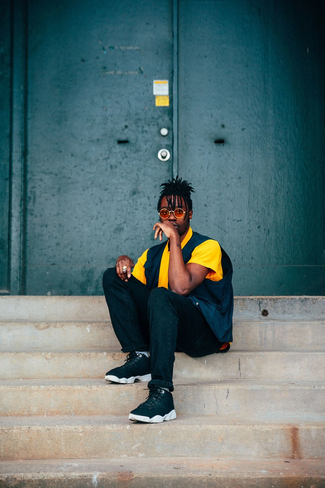 Portrait Photographer London | Music Artist Prometheus Sat on the Steps