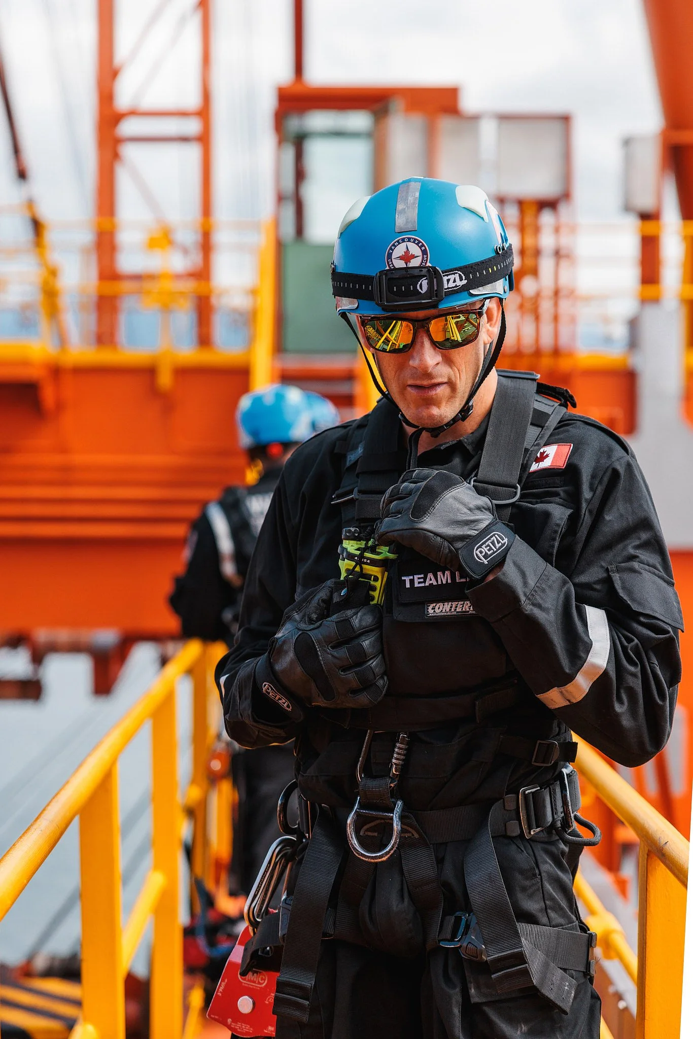 Portrait Photographer London | Fire Rescue Team on Port Crane