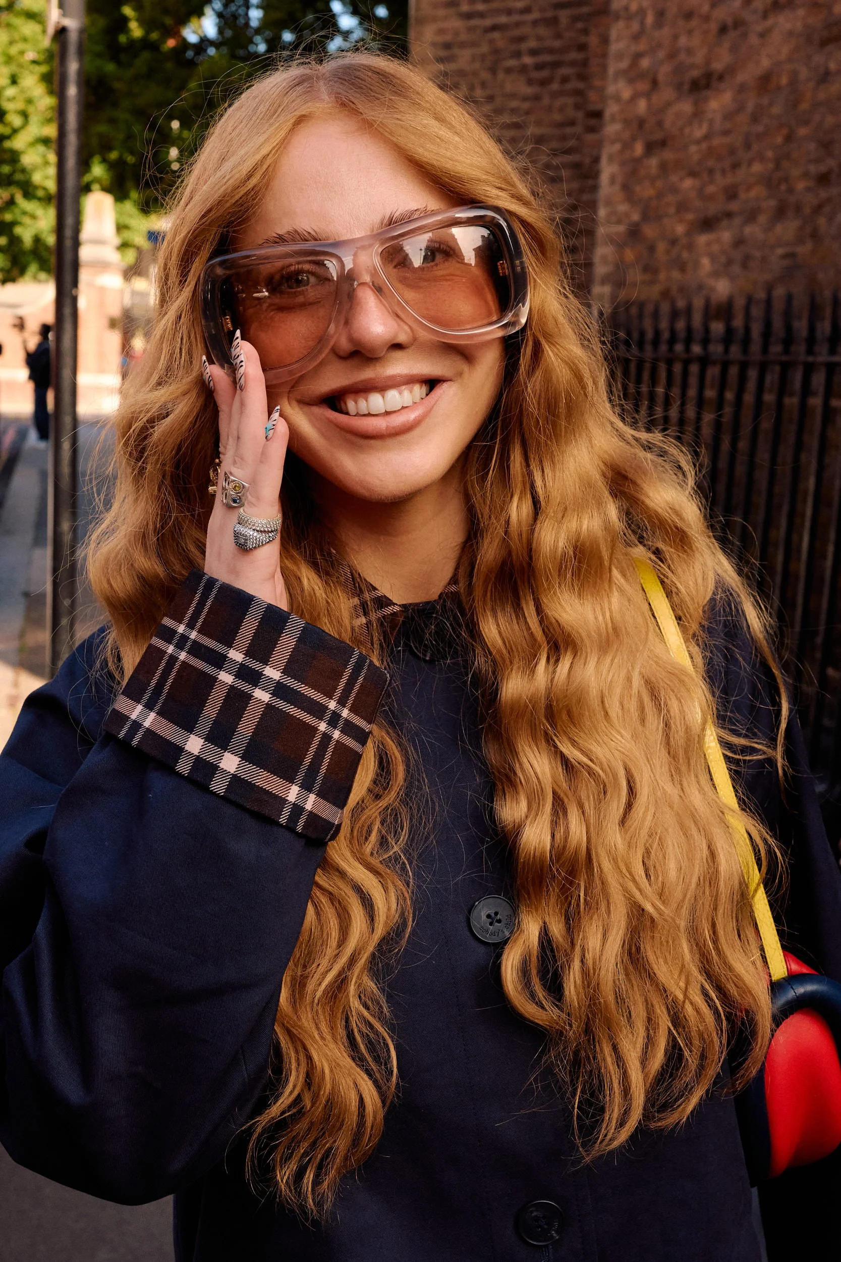 London Fashion Week Street Style | Laura Klein in Check Cuffs