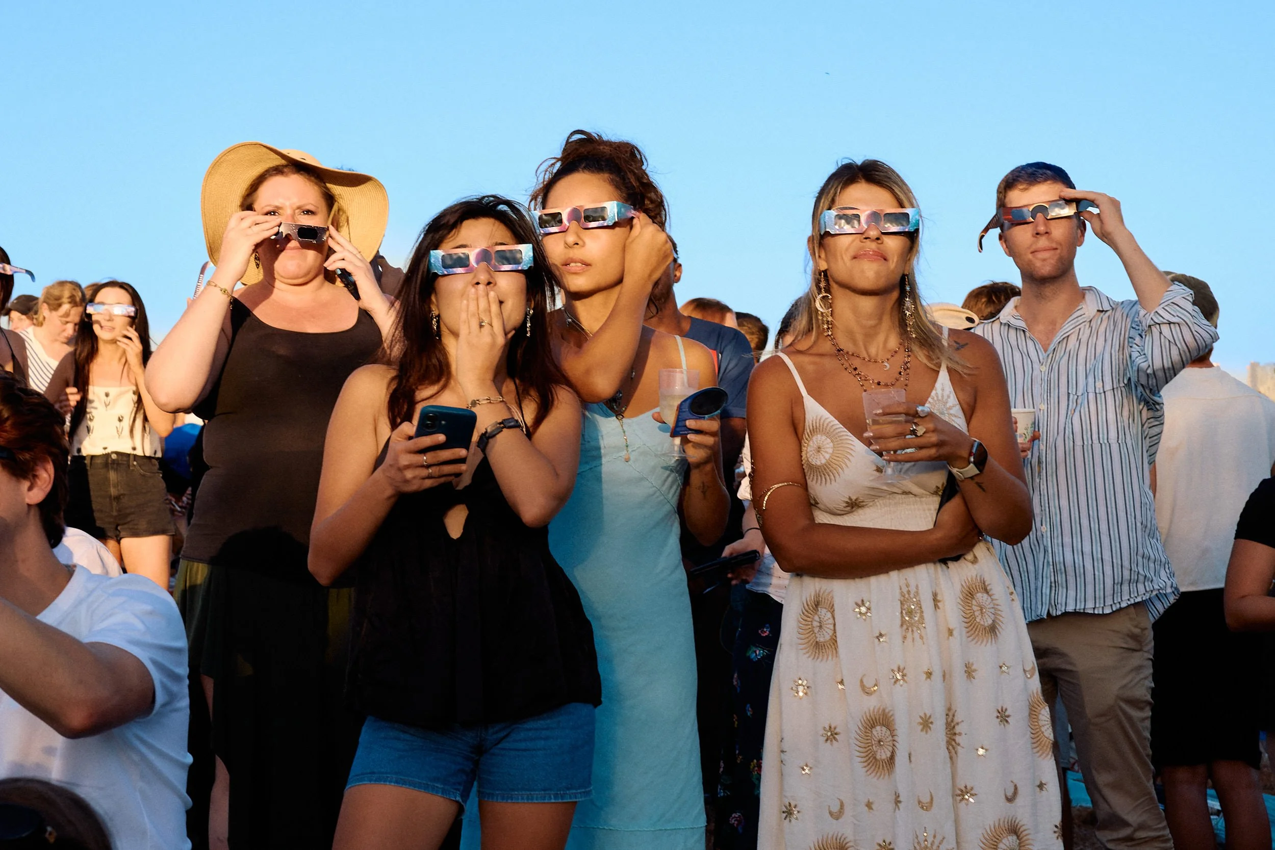 Street Photography London | Row of Eclipse Watchers
