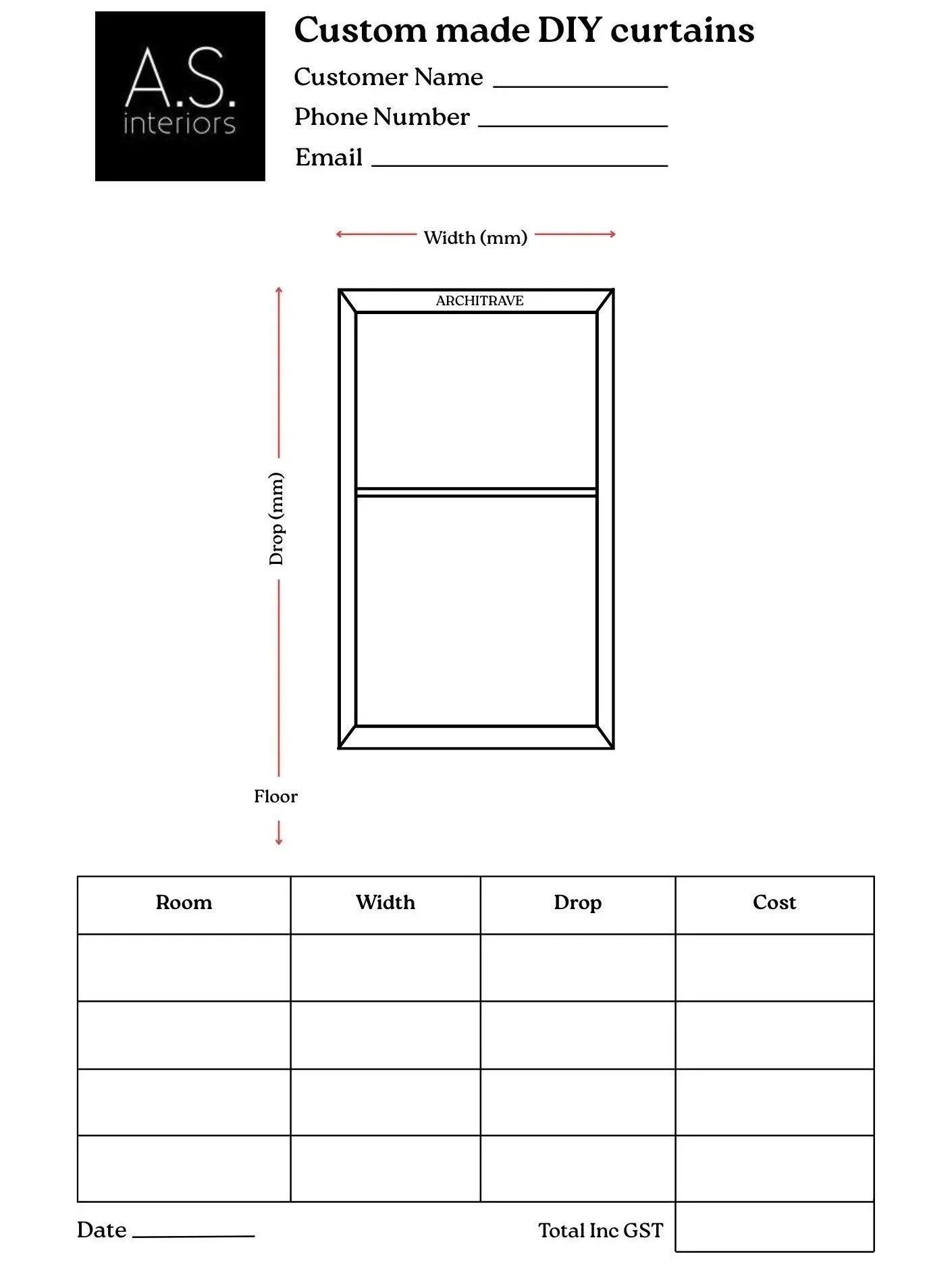 Measure and Order — A.S. Interiors