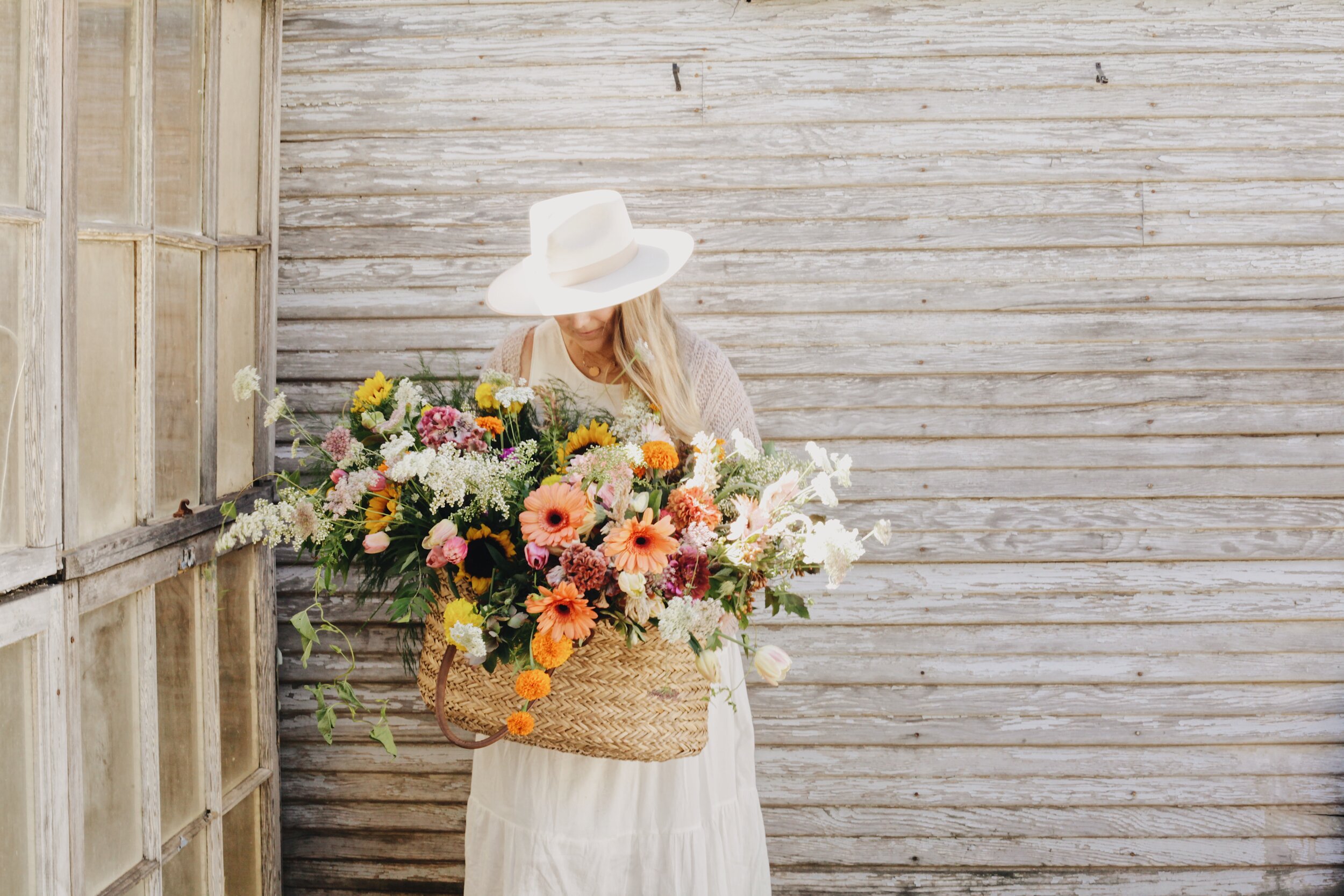 Create a Happy Summertime Basket Flower Arrangement (It's Foam Free!)