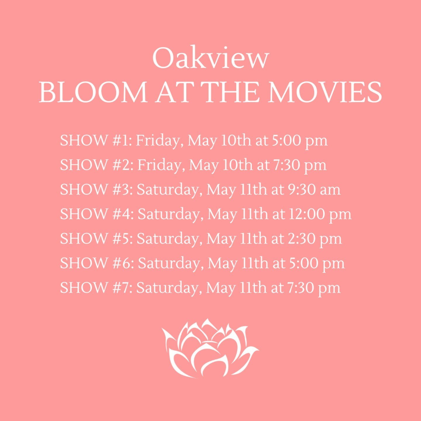 We&rsquo;re excited for our Oakview Bloom at the Movies Spring Recital happening this weekend! We couldn't be prouder of our dancers and all the hard work they've put in to make this moment unforgettable. Let's show them our support and fill the audi