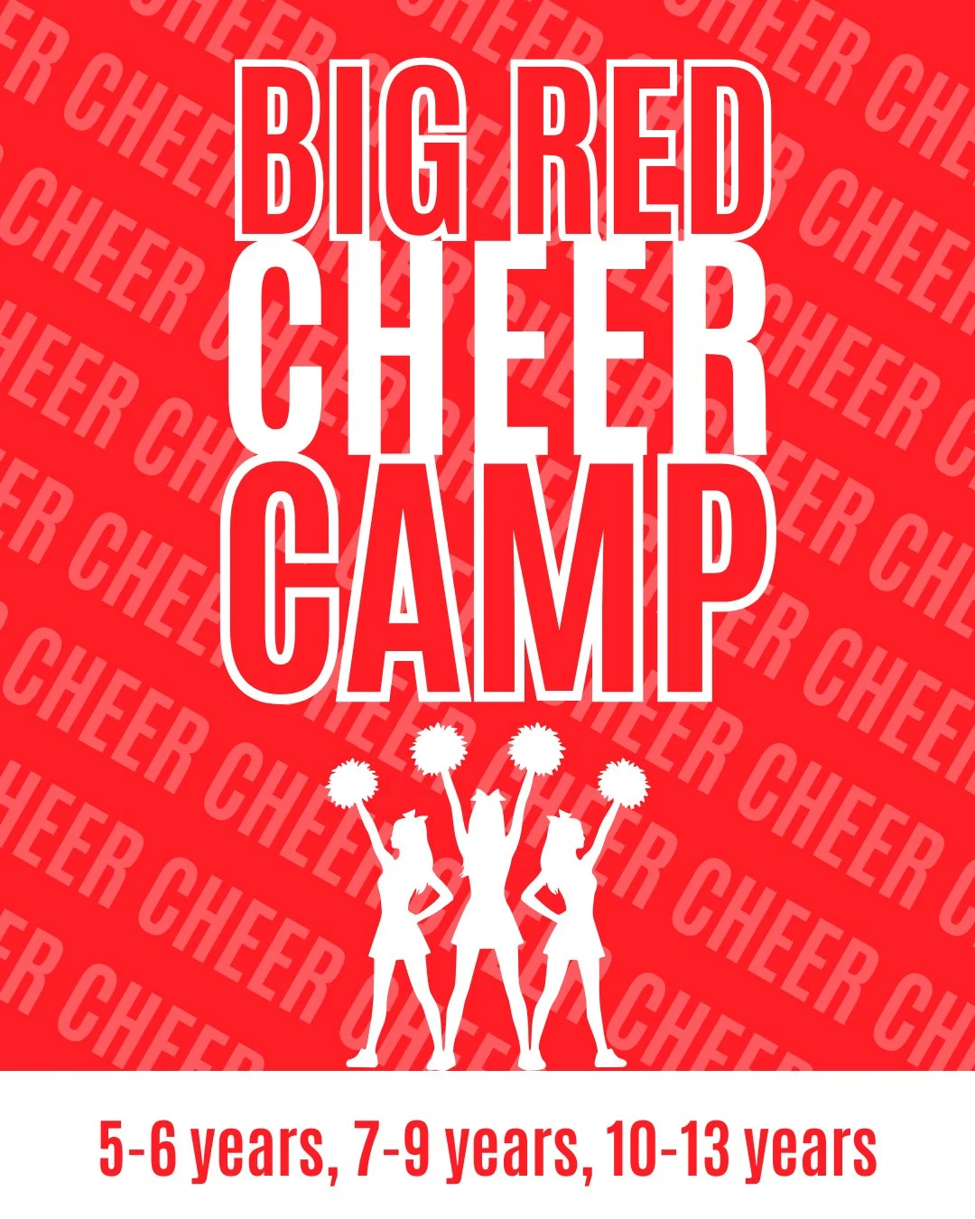 Join us for an exciting week of Nebraska Big Red&ndash;inspired Cheer Camp! Show your Husker pride as you ignite your passion for dance, learn spirited cheers, and embrace the power of teamwork. 

Cheer camp will be a high-energy, action-packed week 