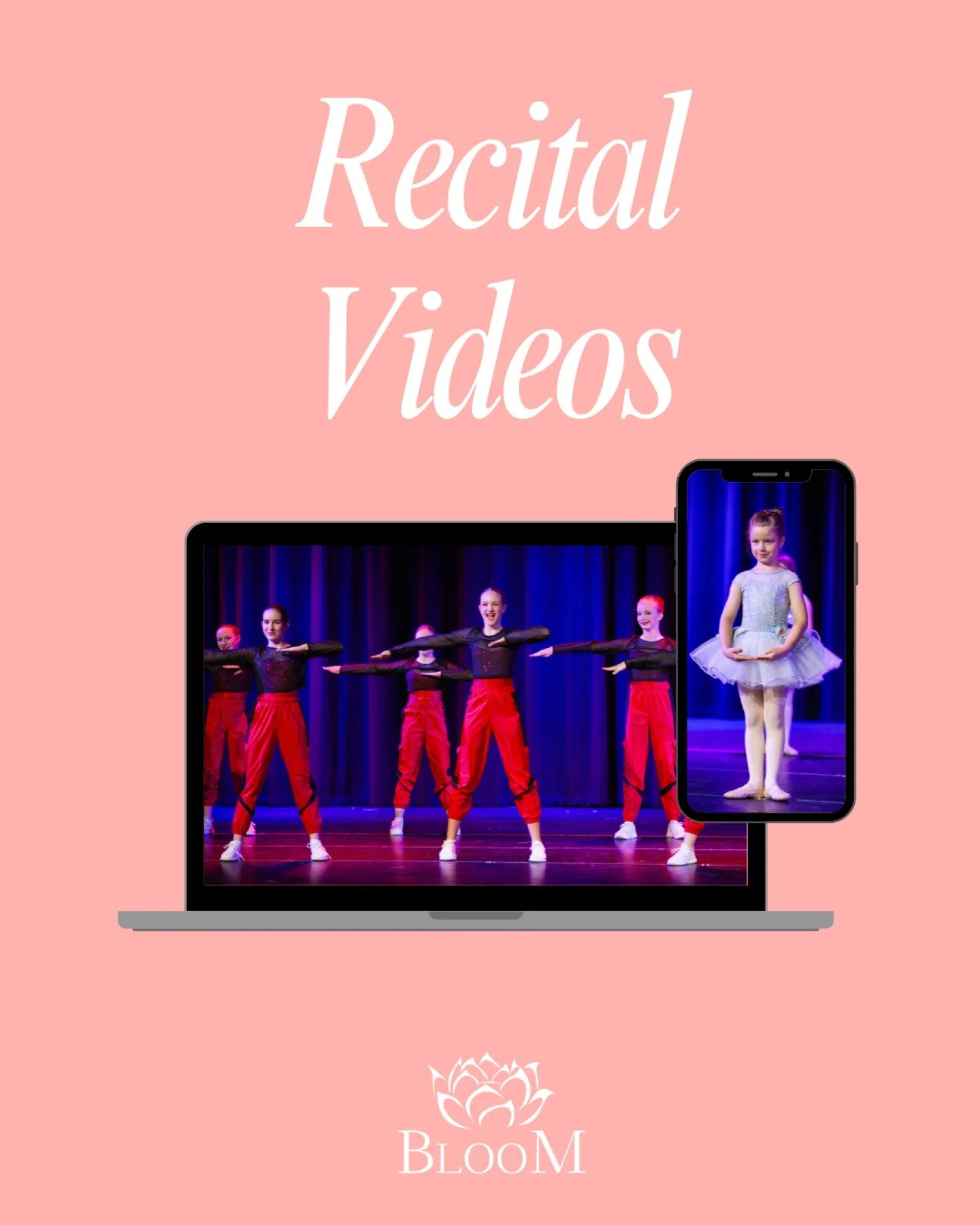 Recital videos are available for purchase! 🎥✨

Professional video is taken of all recital shows and delivered as an easy-to-use digital experience&mdash;complete with interactive menus so you can quickly find your dancer&rsquo;s performances, plus o