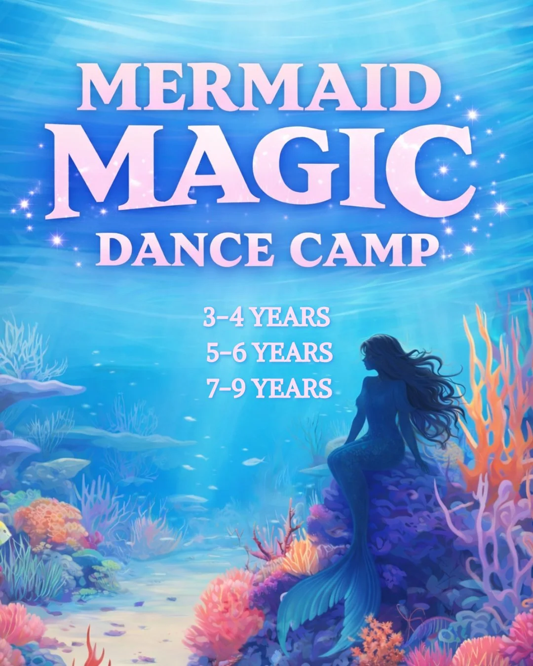 Dive into a world of sparkle and imagination at Mermaid Magic Dance Camp! This enchanting coed camp combines ballet and jazz movement with playful, under-the-sea fun.

Through creative movement, music, and imagination, campers will explore graceful &