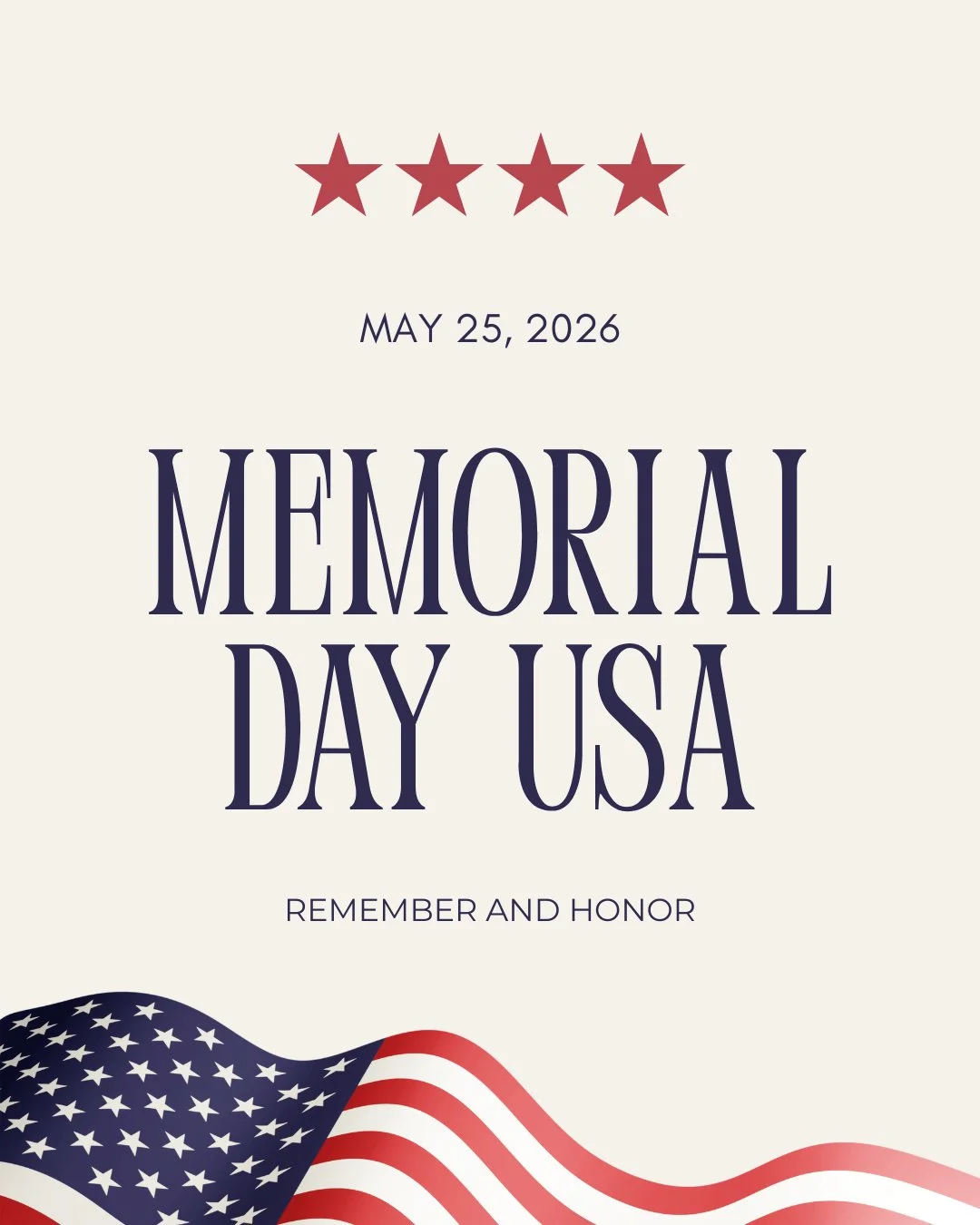 Today, we remember and honor the brave men and women who gave everything for our freedom. ❤️🤍💙 We are grateful for their sacrifice, courage, and service to our country. Wishing everyone a safe and meaningful Memorial Day.