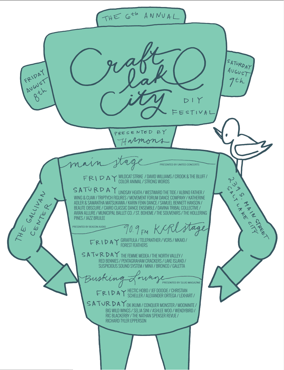 Concert poster for Craft Lake City DIY Festival
