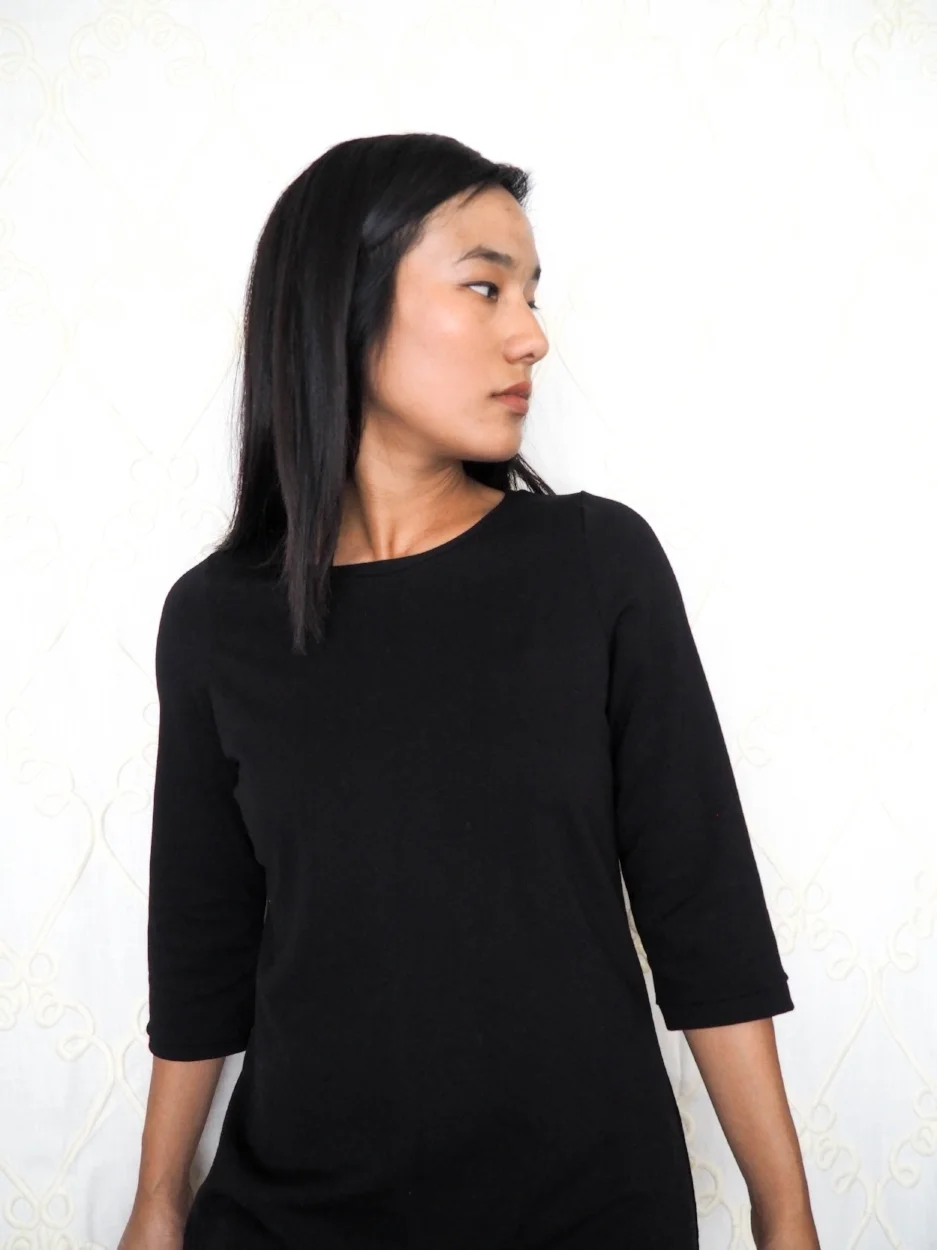 T-shirt dress, subtle shape at waist
