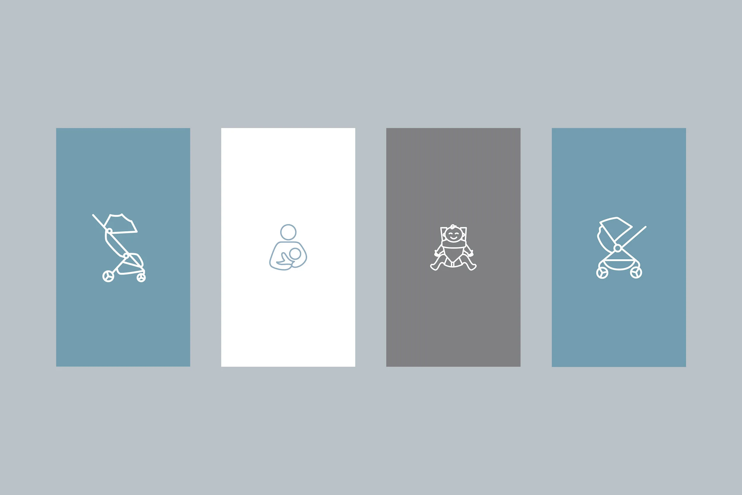 Created the Metro stroller icon (very left). The rest were pre-existing brand icons.