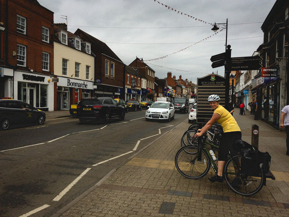  The main drag in Newmarket. You could really feel that people here weren't as comfortable with cyclists as Cambridge. But still better than the States. 