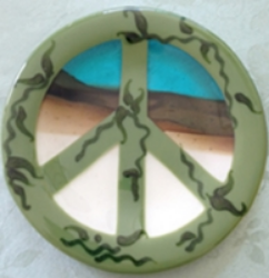  Peace Plate 8" diameter, fused glass