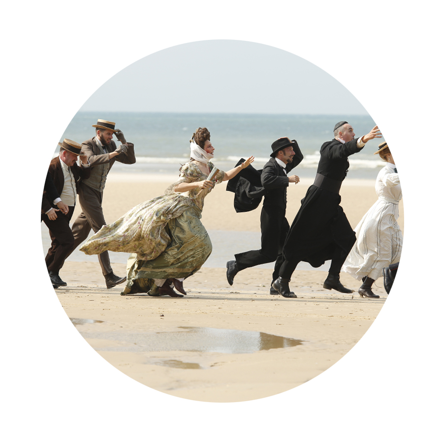  (Racing from the Q&amp;A with Ella Havelka, for  Ella .) Gathering mussels. Parasol aloft. Hoping for surreal beauty over petticoat whimsy.   #MIFF2016   film 35 is   SLACK BAY (D/S Bruno Dumont)   at the Comedy Theatre.  (Postscript:   What was I t