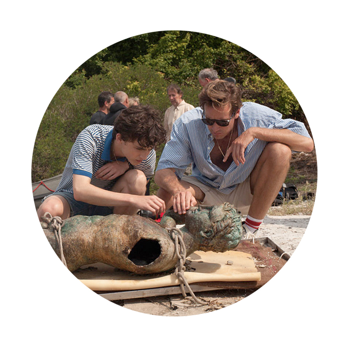 Film 11, CALL ME BY YOUR NAME (D Luca Guadagnino). “Ultimately, the real site of nostalgia is not the place that was lost or the place that was never quite had in the first place; it is the text that must record that loss.” —André Aciman (from his essay, ‘Pensione Eolo’) Postscript: In the opening sequence of Guadagnino’s CALL ME BY YOUR NAME, a bronze statue from the Hellenistic period of a sleeping Eros, the god of love, is visible. In our recent artists’ book, A warmed pebbled in my hand , he, too, dreams. Later, as from the water another sculpture emerges, I am reminded of the Sleeping Boy (Philippe Laurent Roland, terracotta, painted white, c. 1774) also emerging from the water on the cover of our #GraciaLouiseLooped zine. Sweet serendipity, of sorts. And what a beautiful, beautiful film.