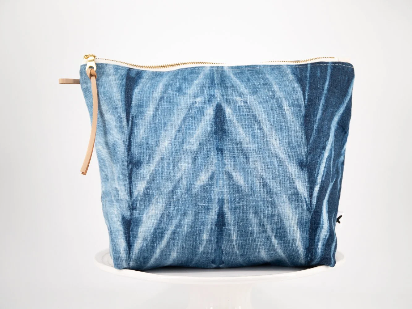 large zipper pouch shibori chevron