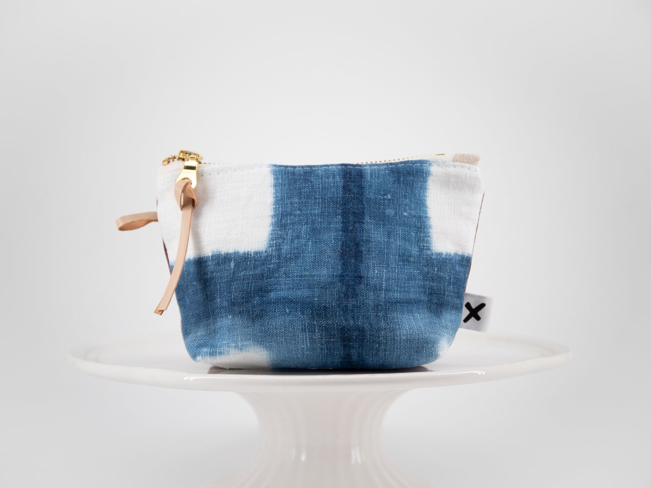 small zipper pouch shibori square