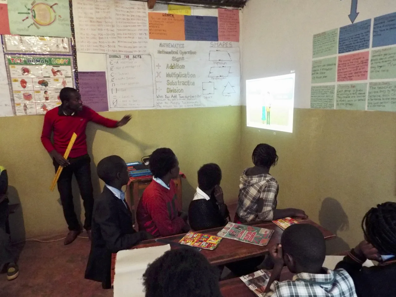 iSchool lesson projected onto wall
