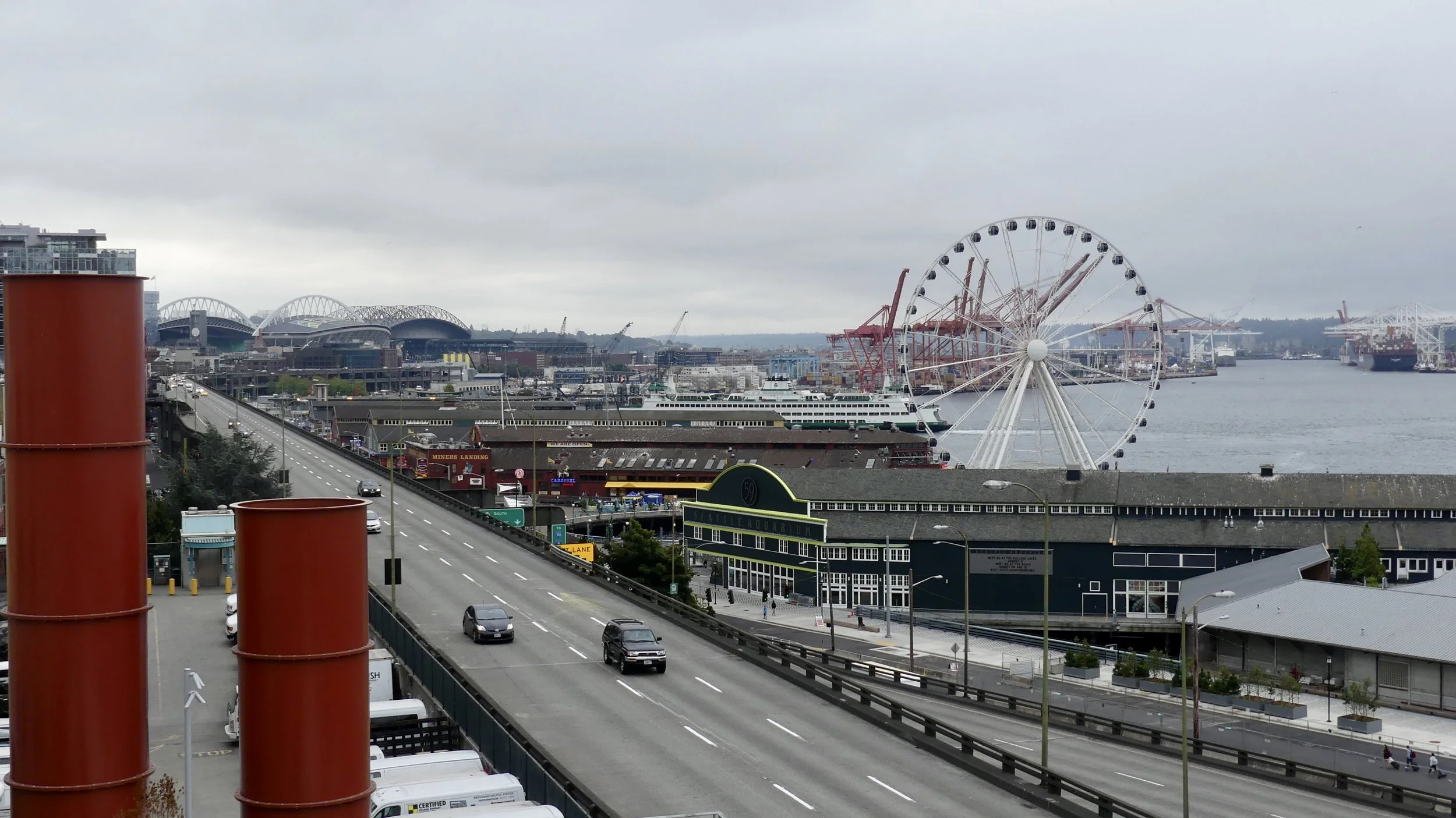 The port of Seattle from the waterfront at Pike Street Market