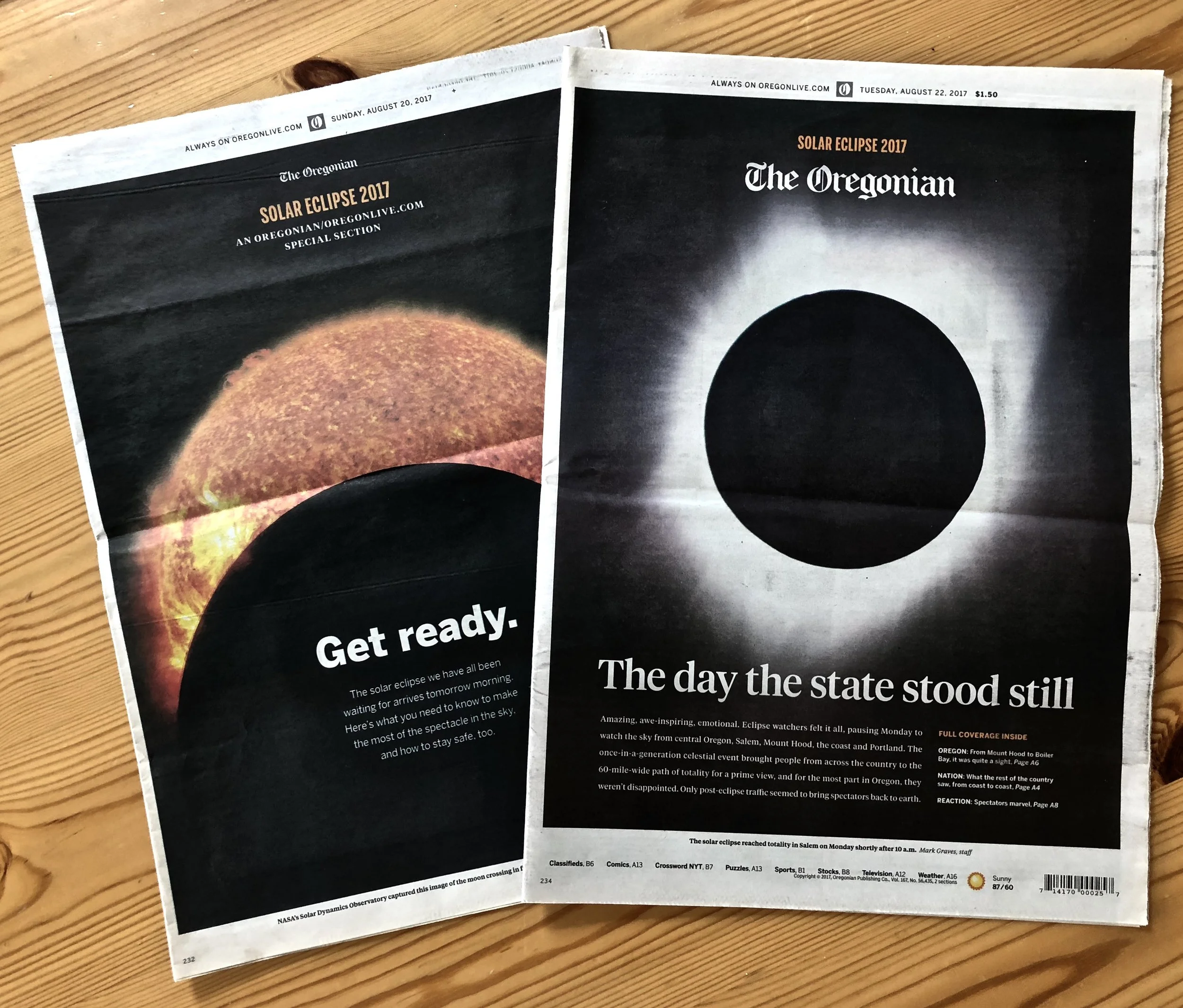 A total eclipse of the sun