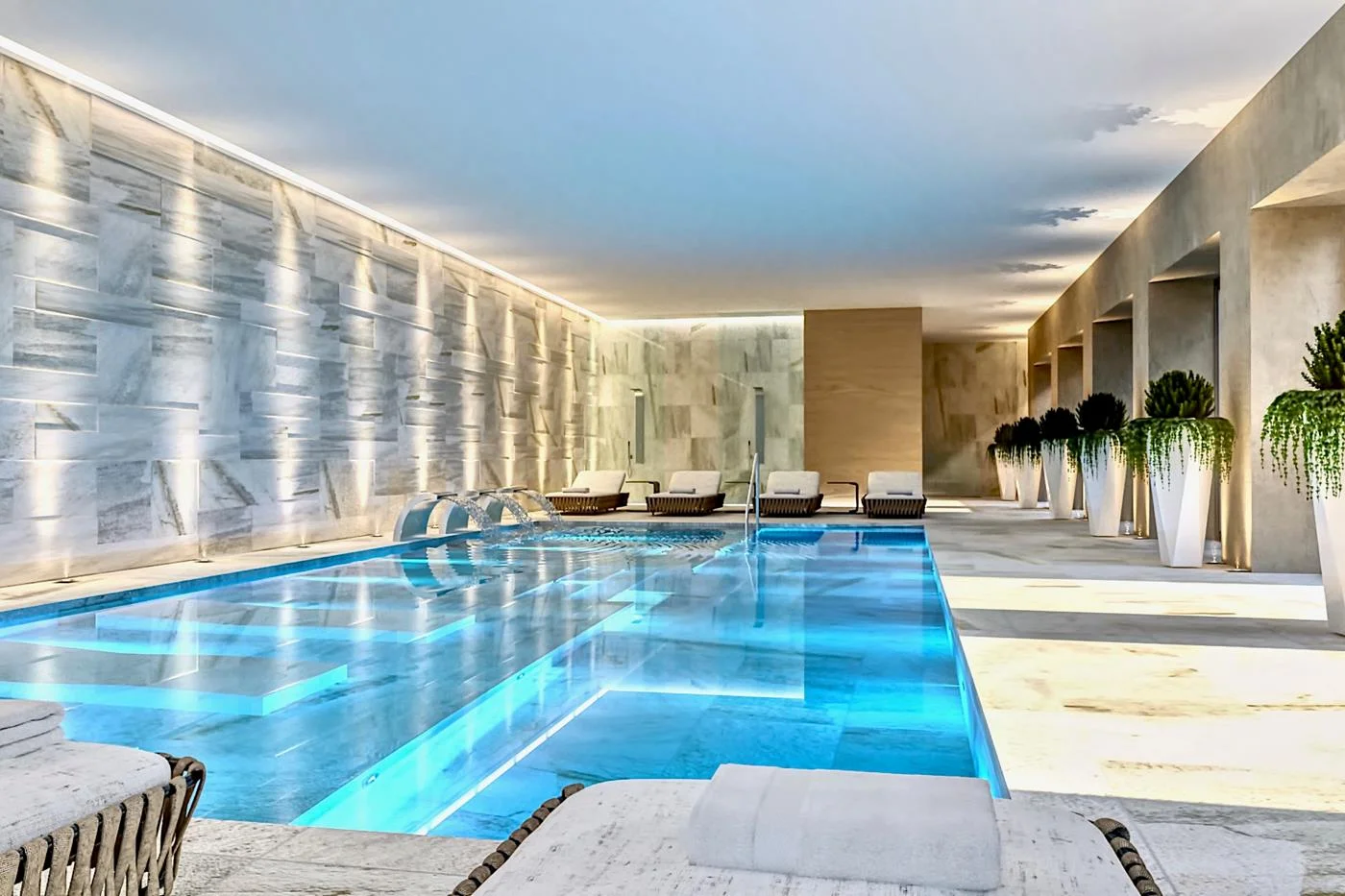 Moderna e grande zona wellness con zona fitness